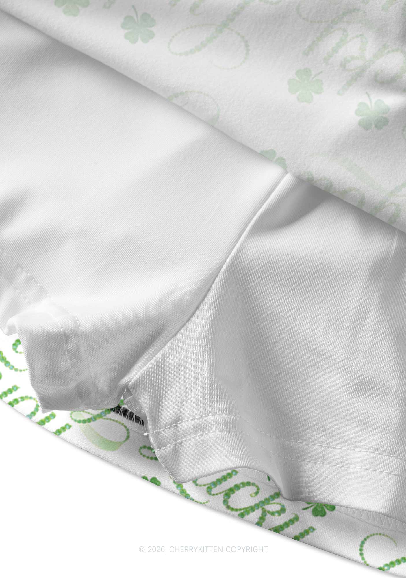 Lucky You Clover St Patricks Y2K Print Mini Skirt Cherrykitten