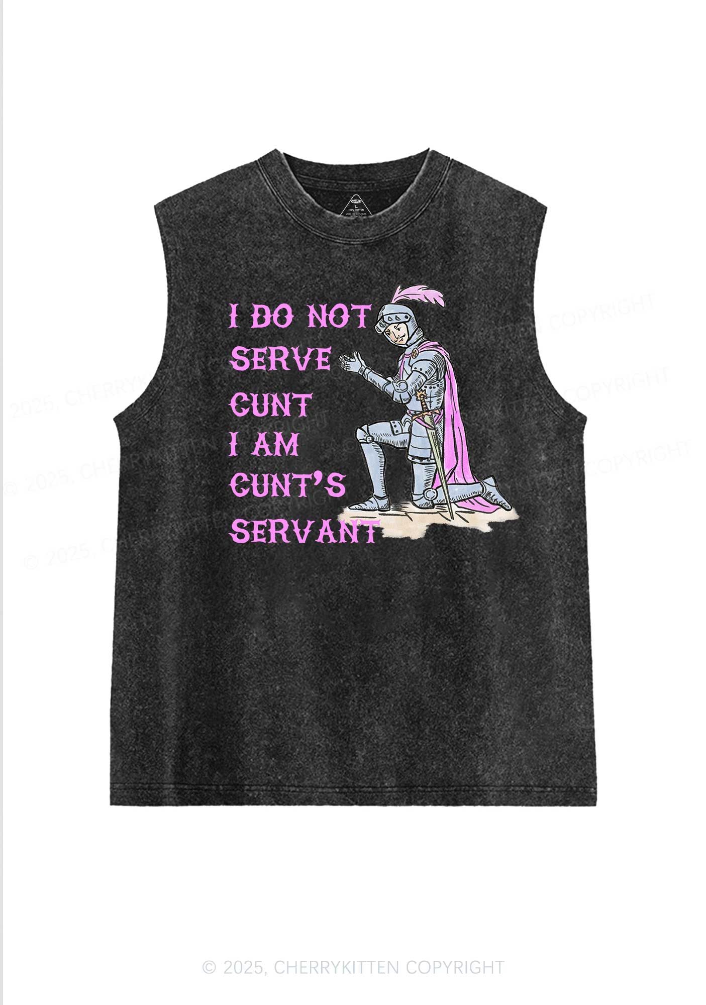 I Am Cxxt Servant Y2K Washed Muscle Tank Cherrykitten