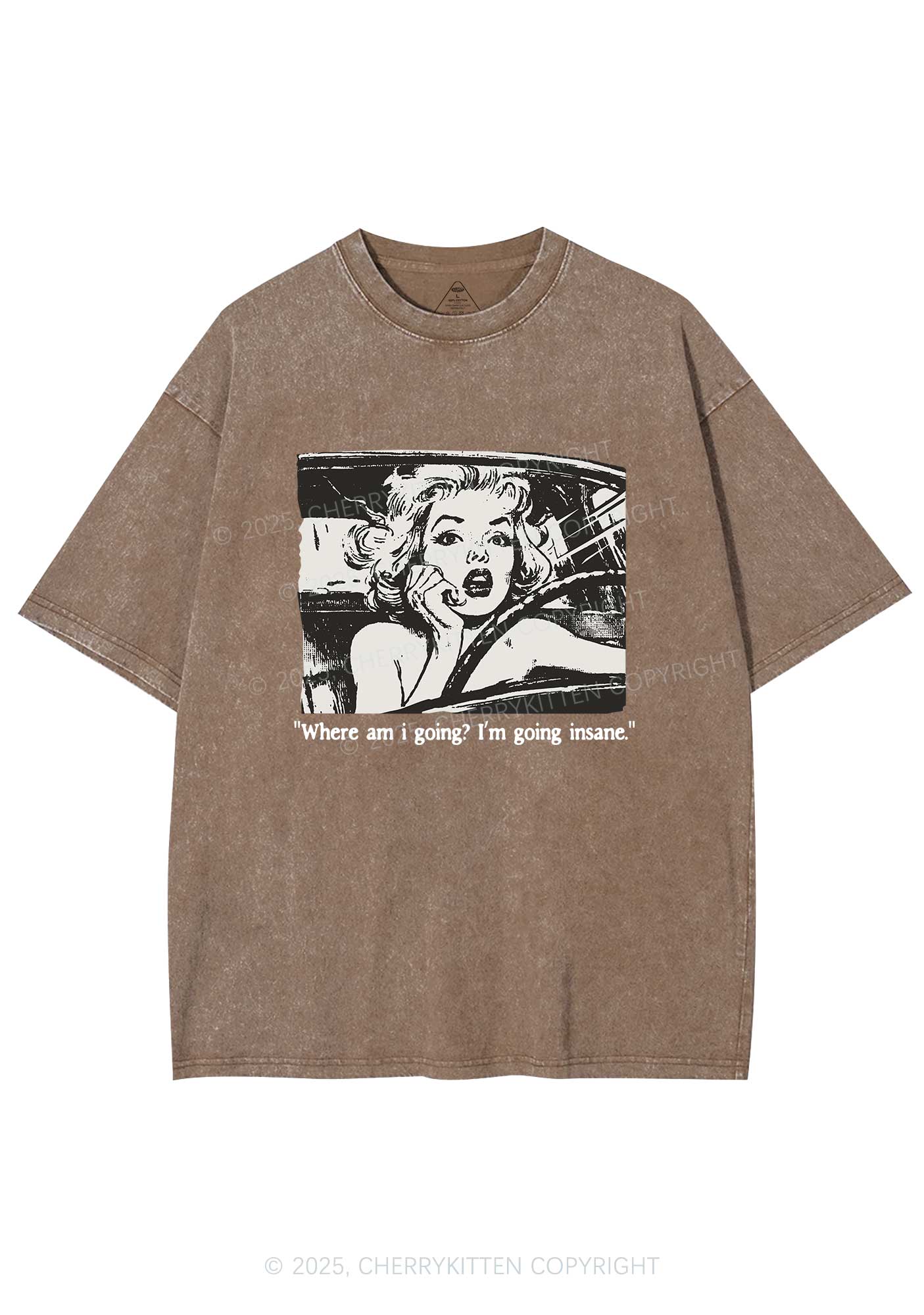 Woman Going Insane Y2K Shirts Washed Tee Cherrykitten
