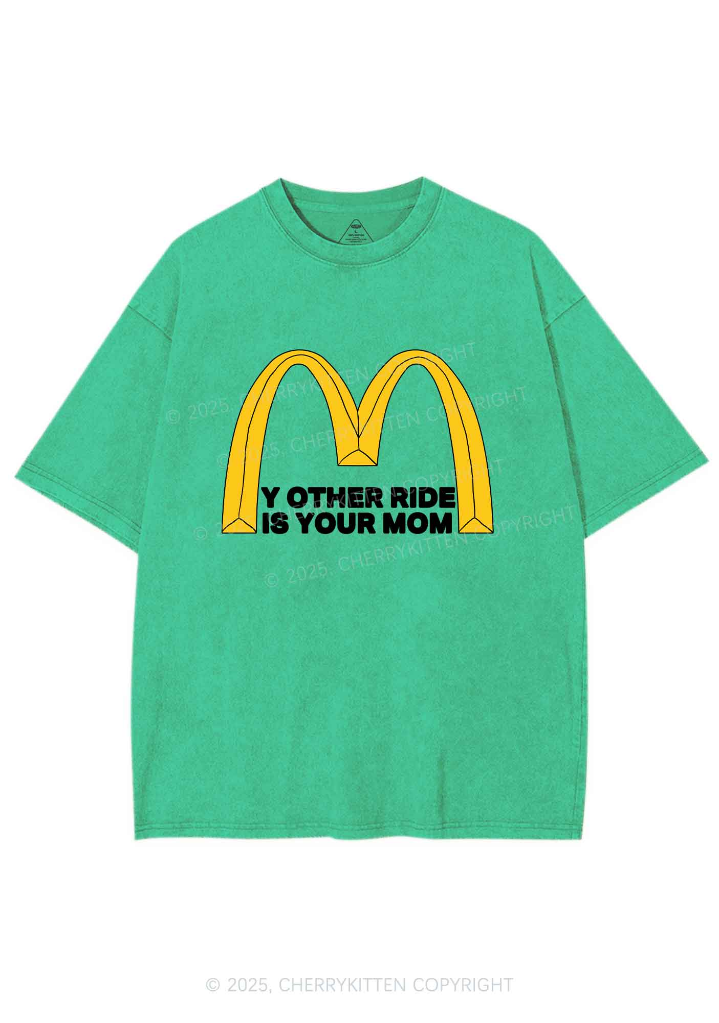 Ride Your Mom Y2K Shirts Washed Tee Cherrykitten