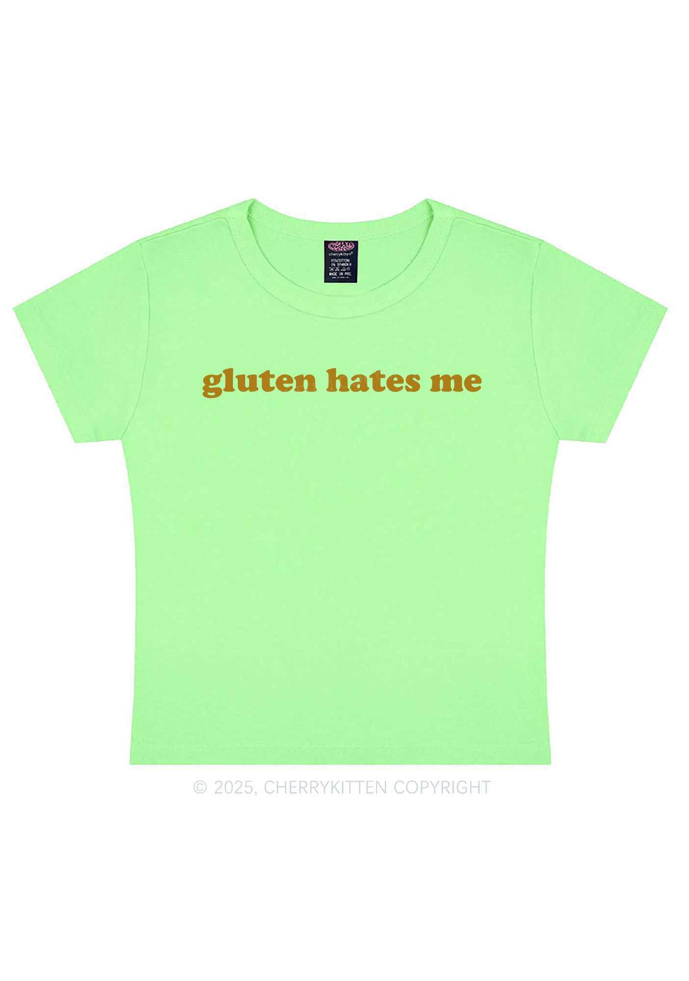 Gluten Hates Me Y2K Baby Tee Cherrykitten