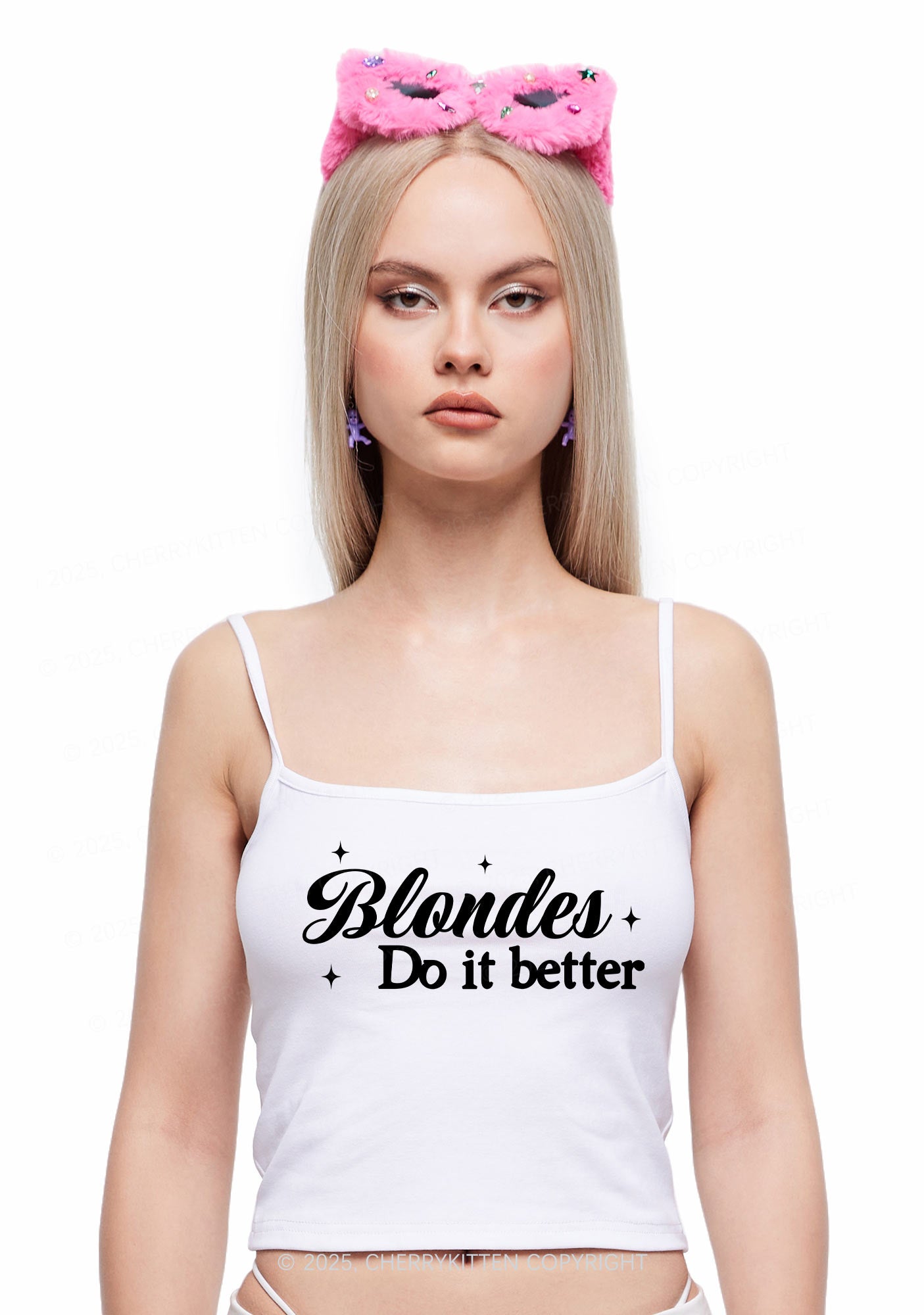 Blondes Do It Better Y2K Spaghetti Strap Cami Cherrykitten