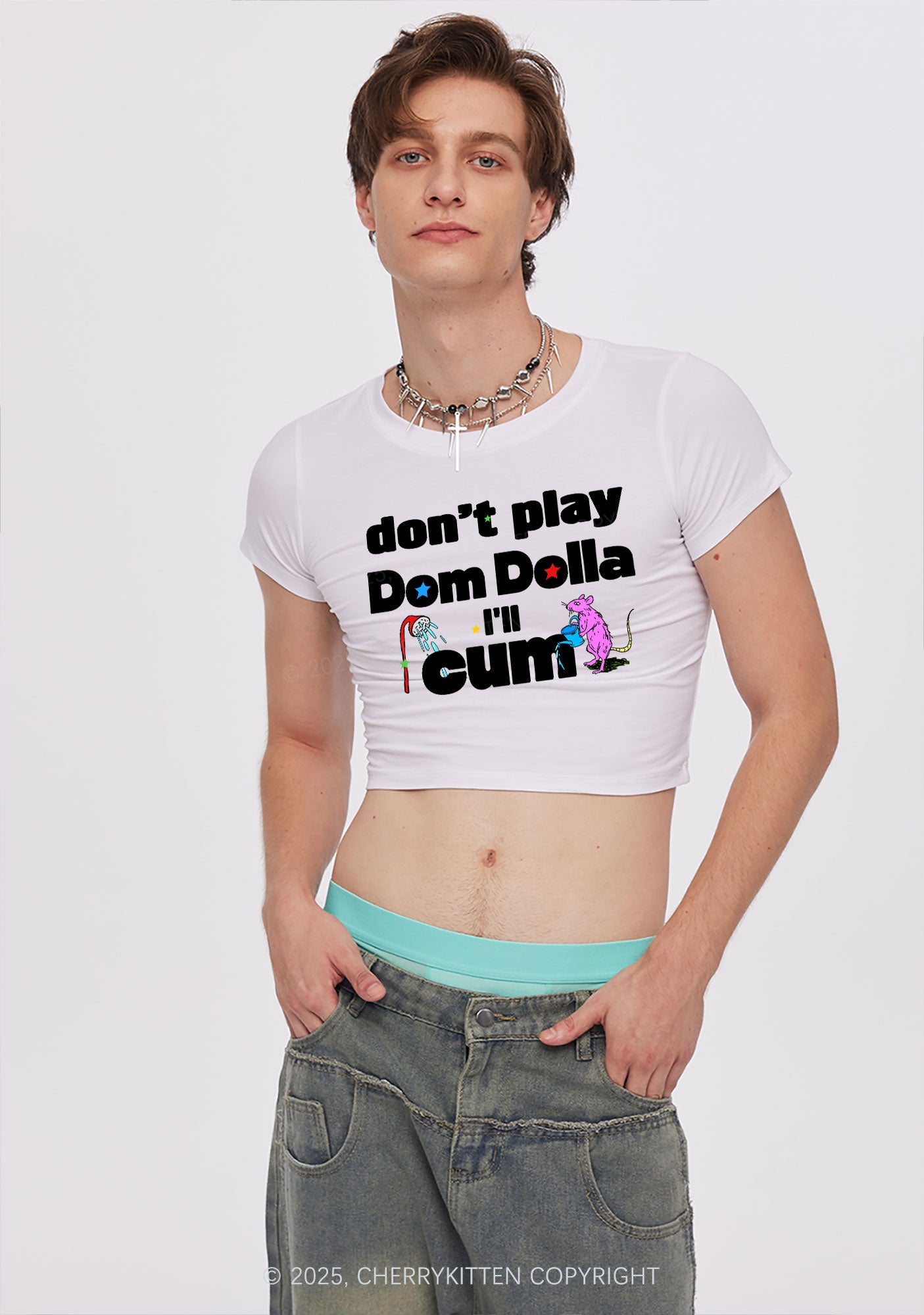 Do Not Play Dom Y2K Baby Tee Cherrykitten