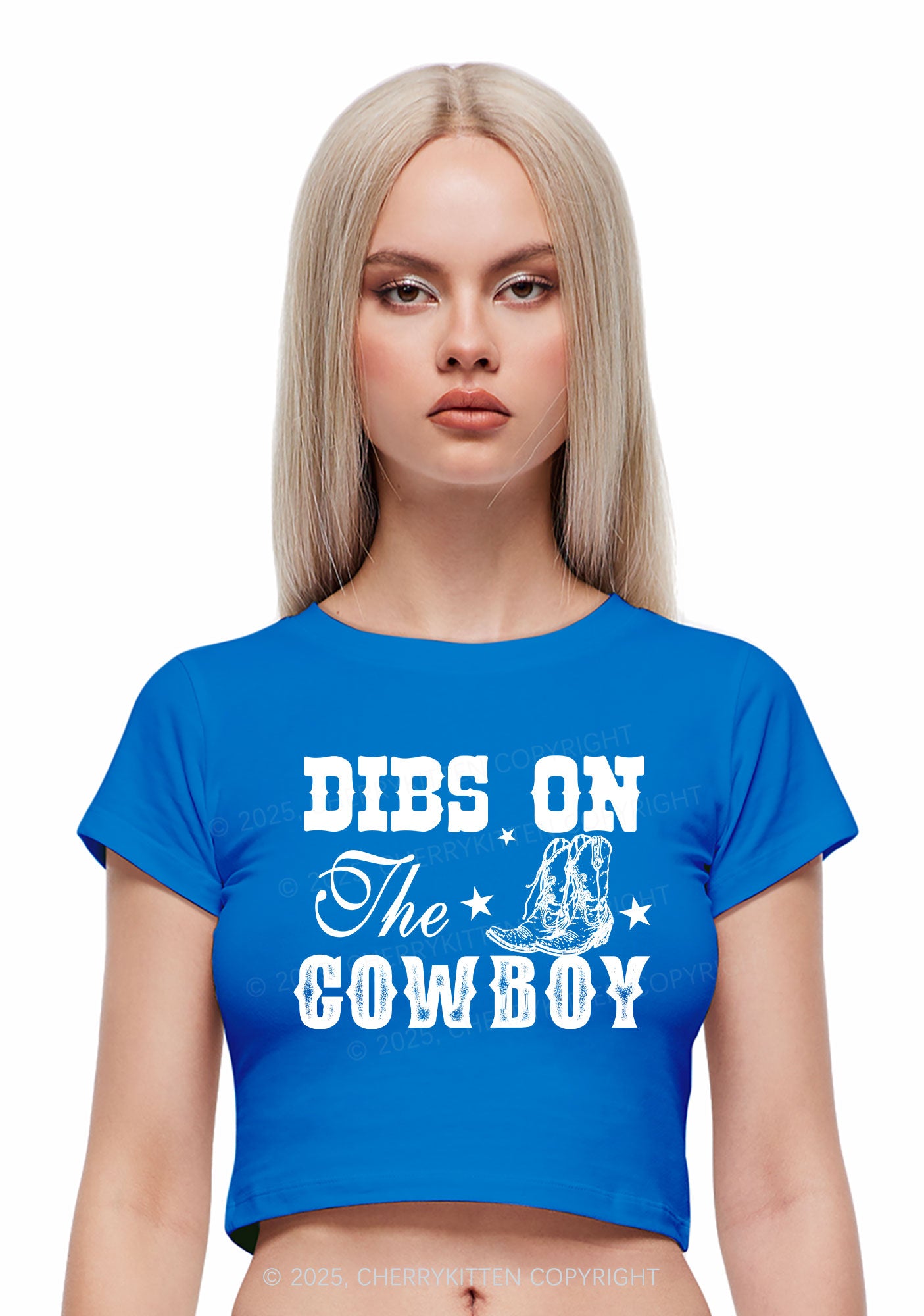 Dibs On The Cowboy Y2K Baby Tee Cherrykitten