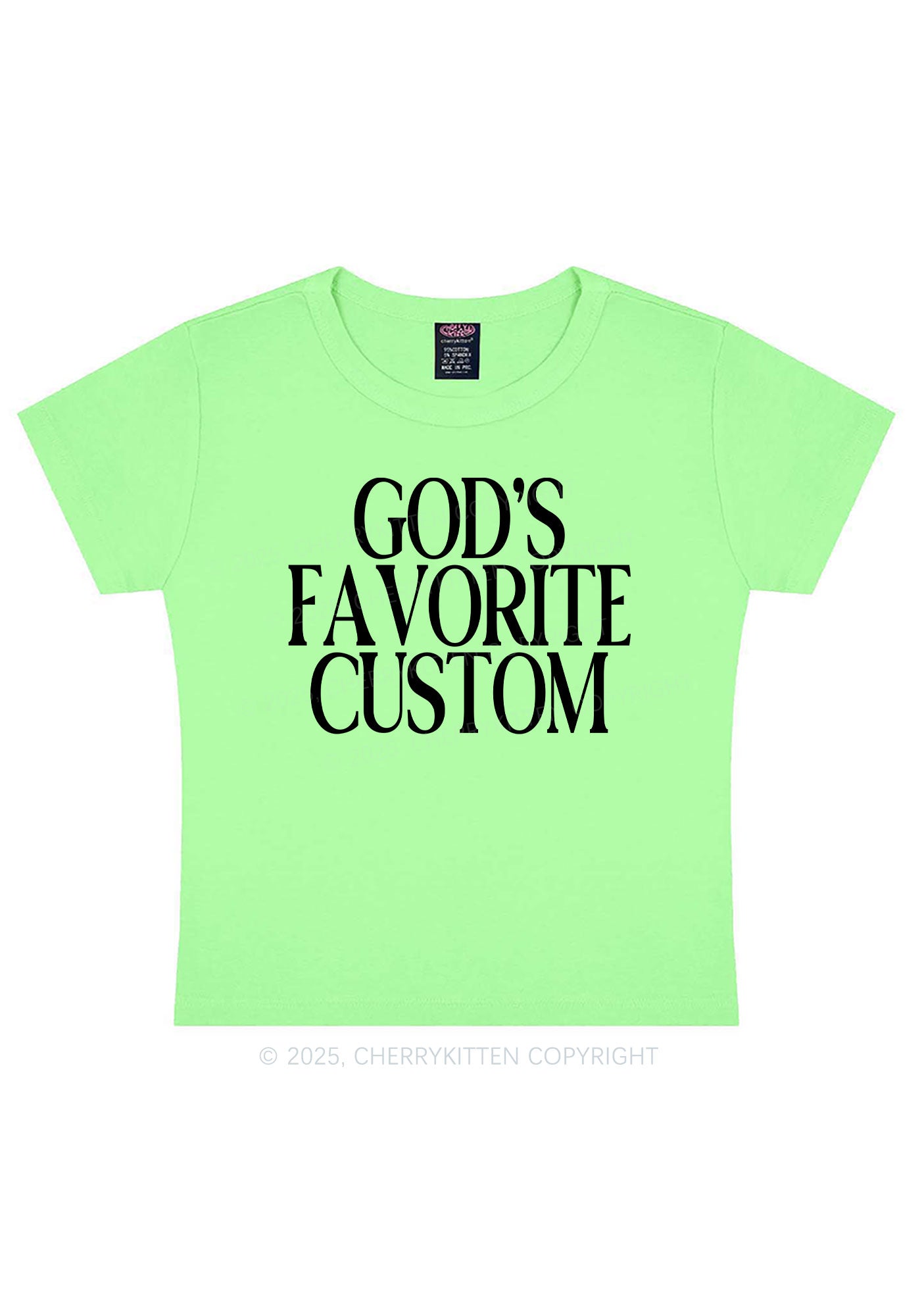 Gods Favorite Custom Y2K Baby Tee Cherrykitten