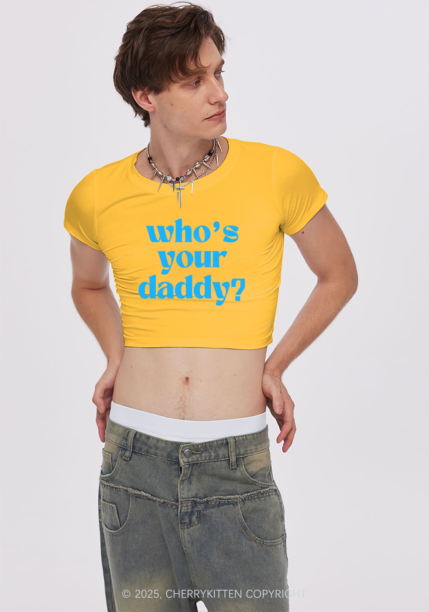 Whos Your Daddy Y2K Baby Tee Cherrykitten