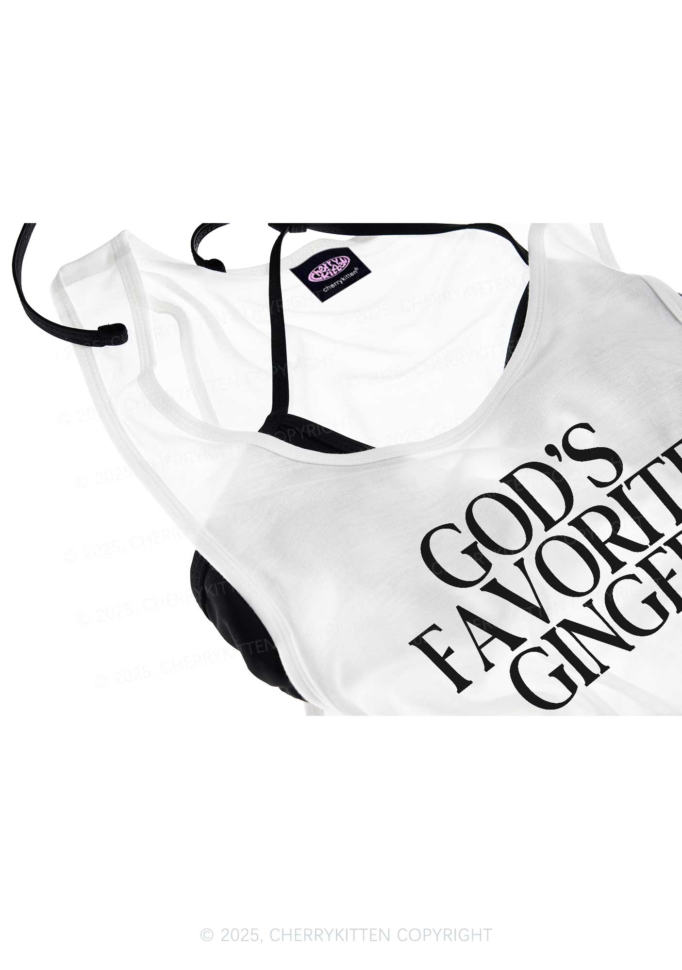 Gods Favorite Ginger Y2K Sheer Boyfriend Tank Cherrykitten