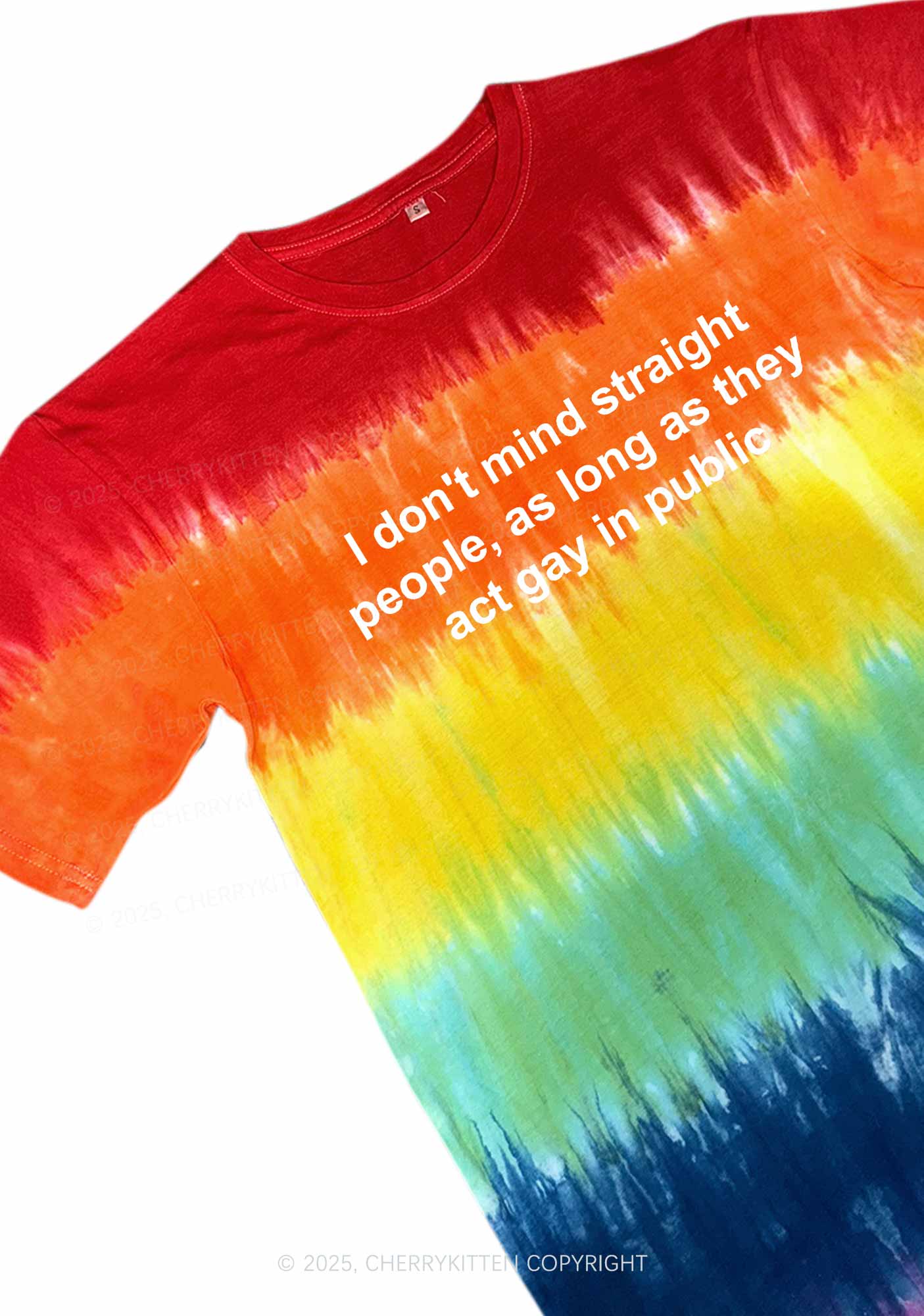 Act Gay In Public Pride Y2K Tie Dye Shirts Cherrykitten
