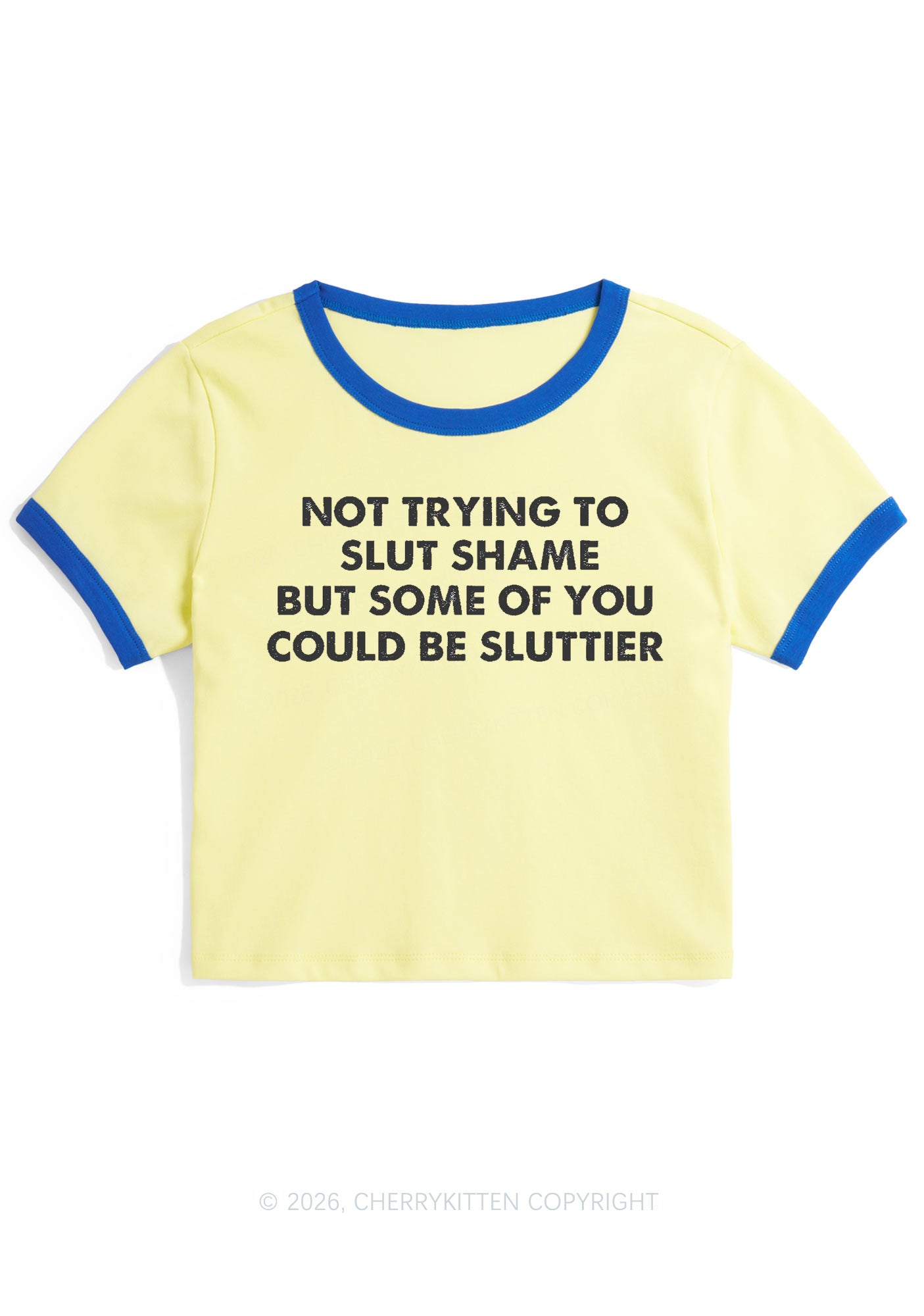 Not Trying To Slxt Shame Y2K Ringer Tee Cherrykitten