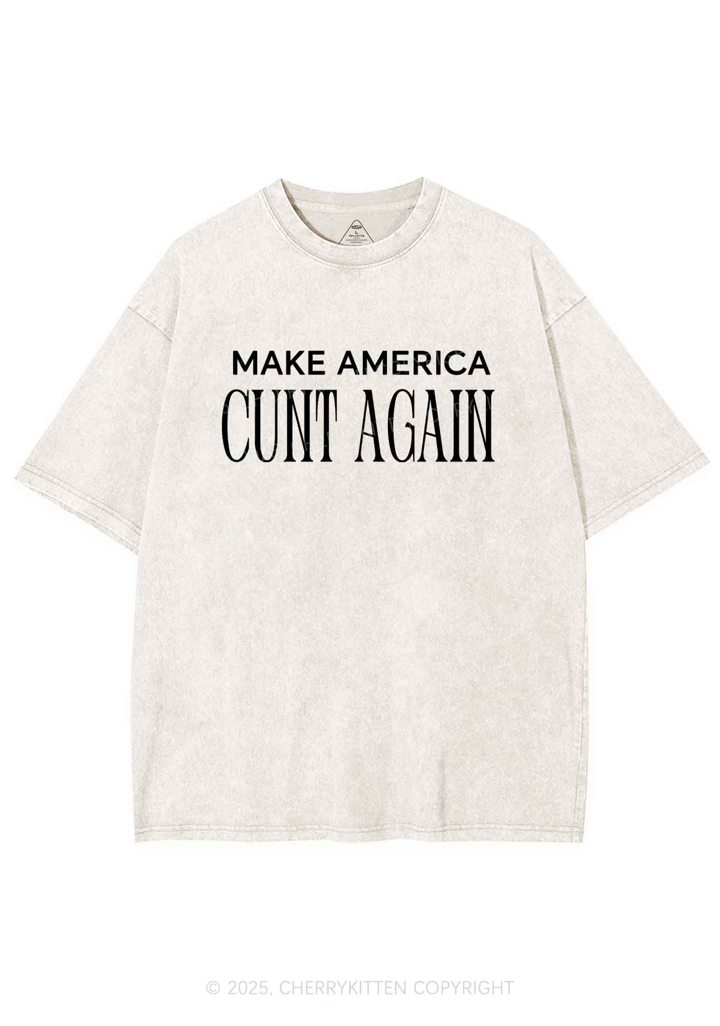 Make America Cxxt Again Y2K Shirts Washed Tee Cherrykitten