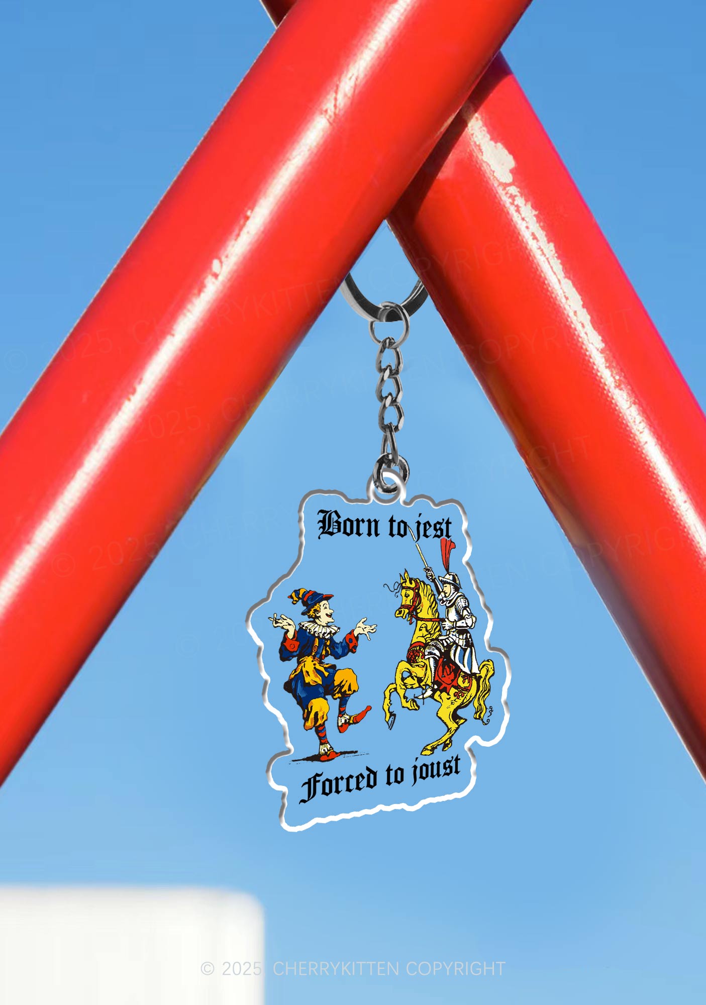 Born to Jest Forced to Joust 1Pc Y2K Keychain Cherrykitten