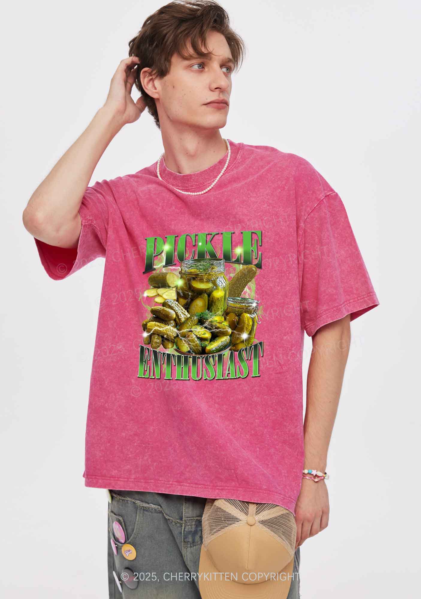 Pickle Enthusiast Y2K Shirts Washed Tee Cherrykitten