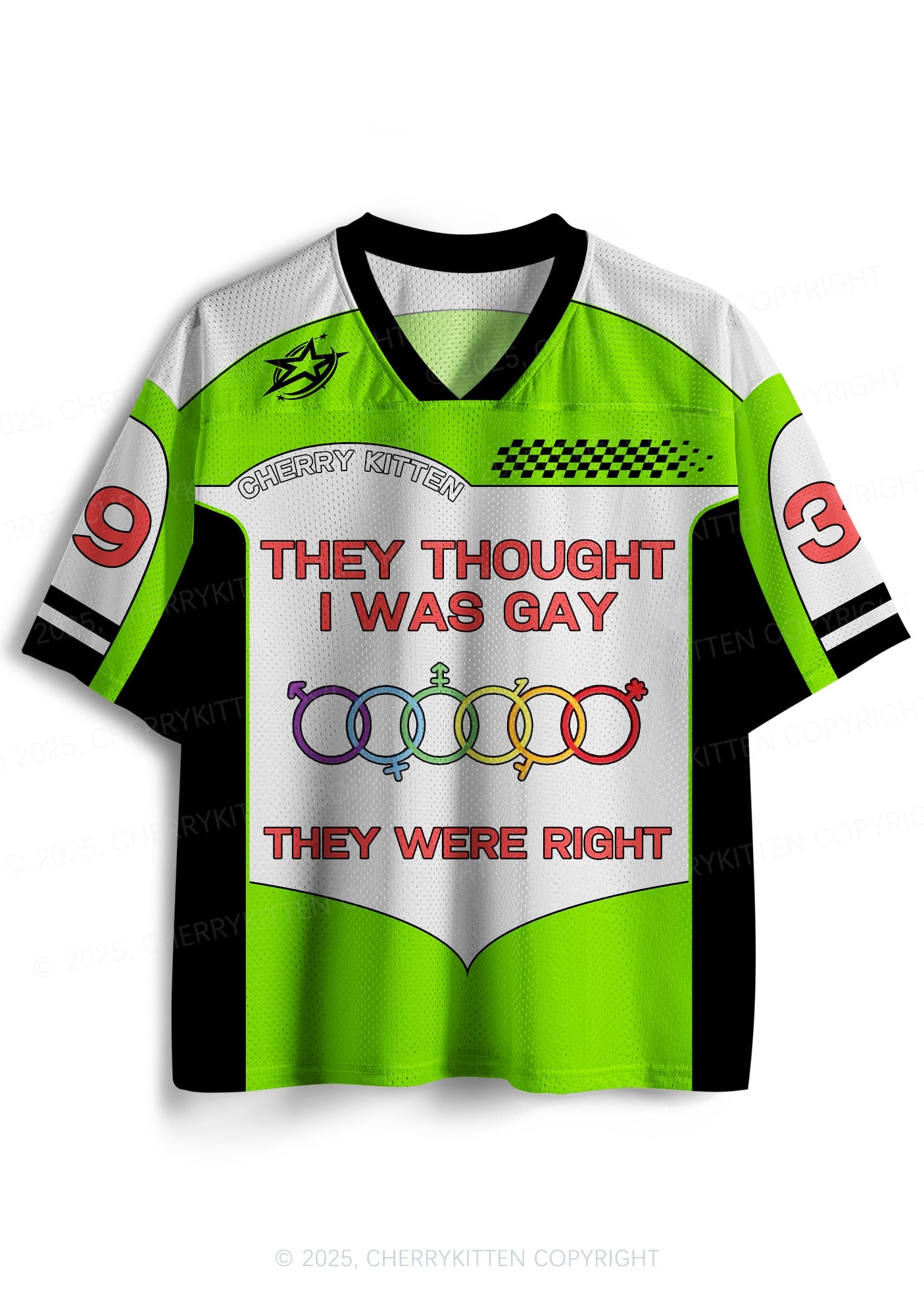 Custom Green I Was Gay Pride Y2K Sport Jersey Shirts Cherrykitten
