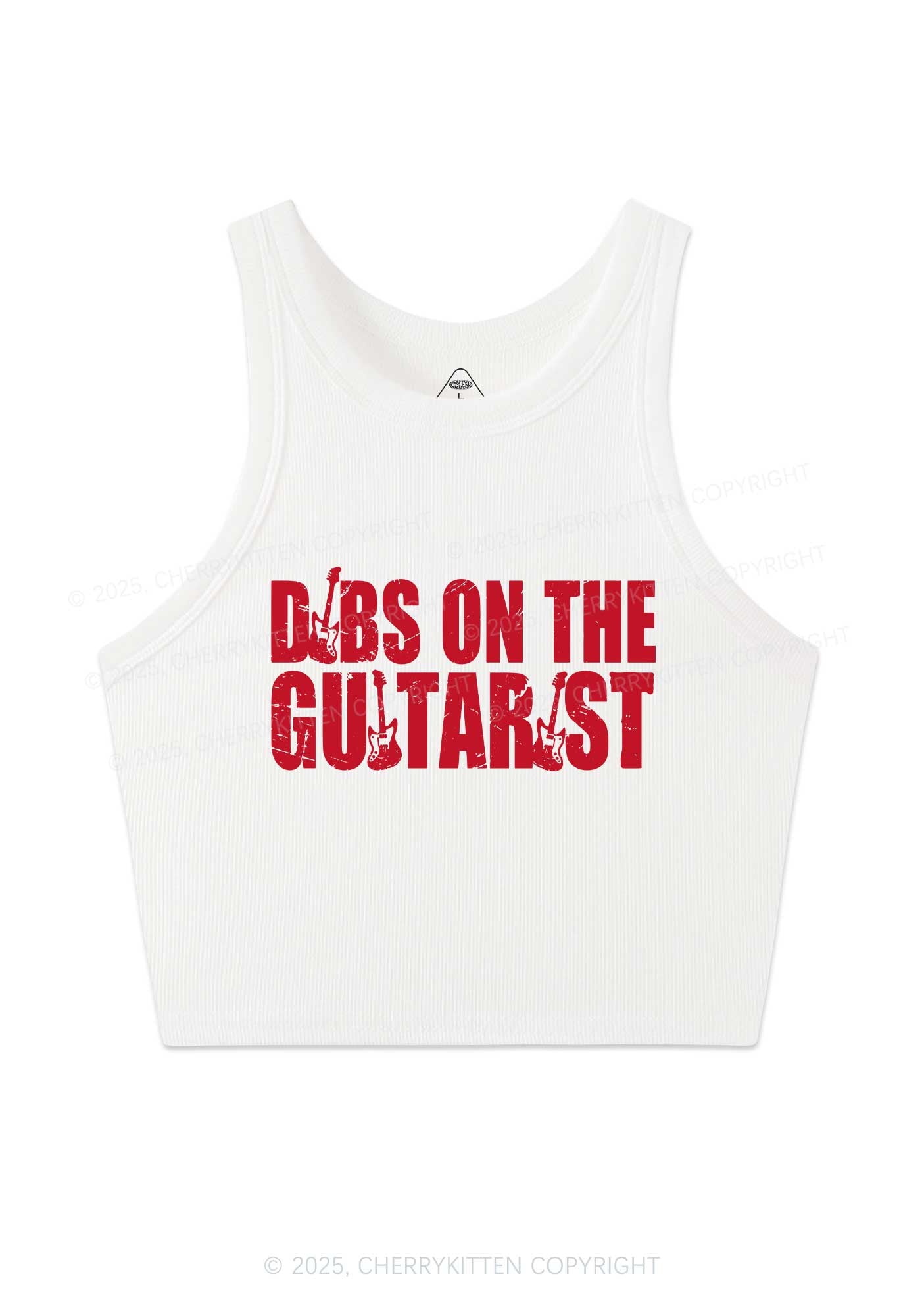 Dibs On The Guitarist Y2K Crop Tank Top Cherrykitten