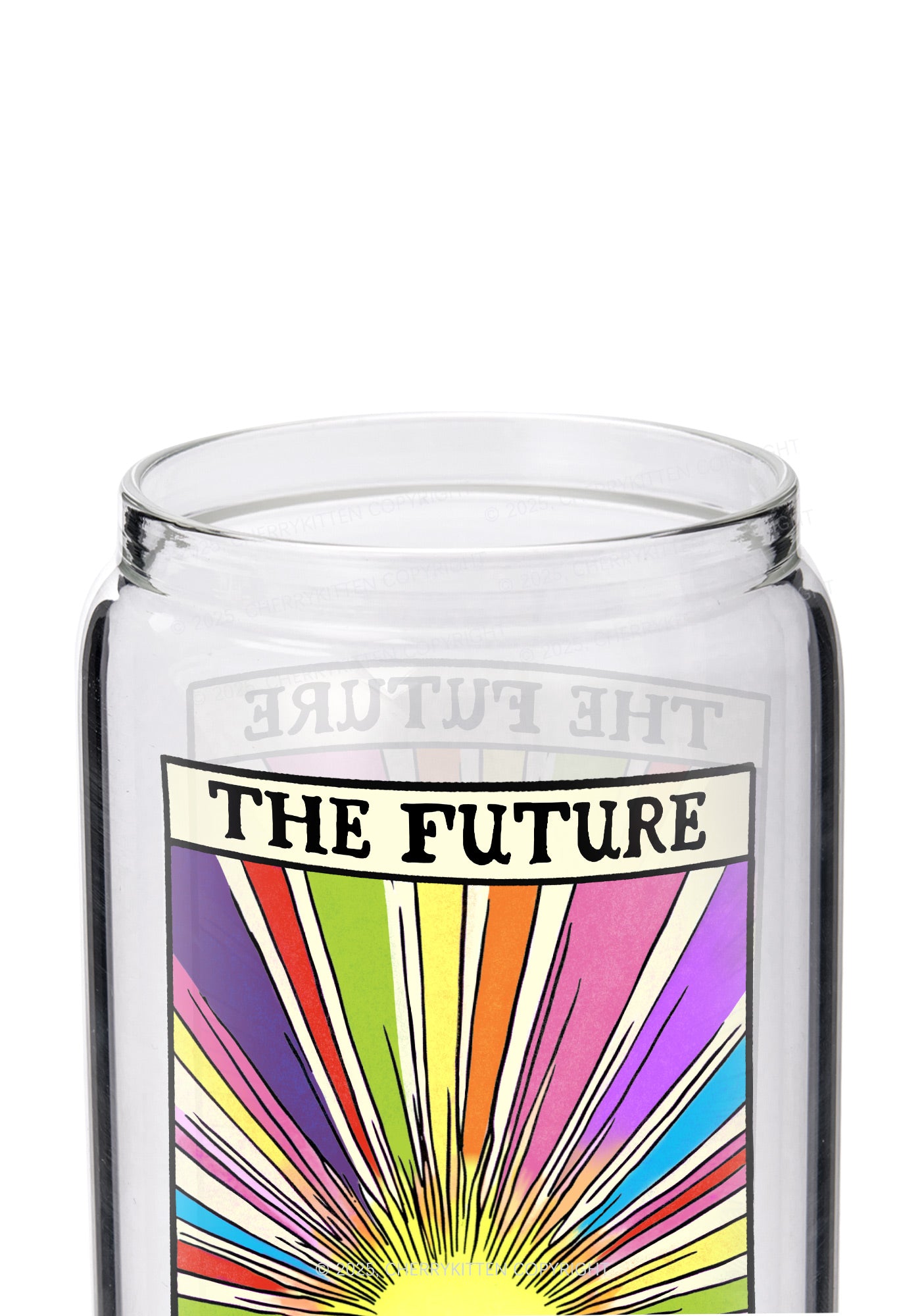 The Future Is Inclusive Pride Y2K Printed Glass Cup Cherrykitten