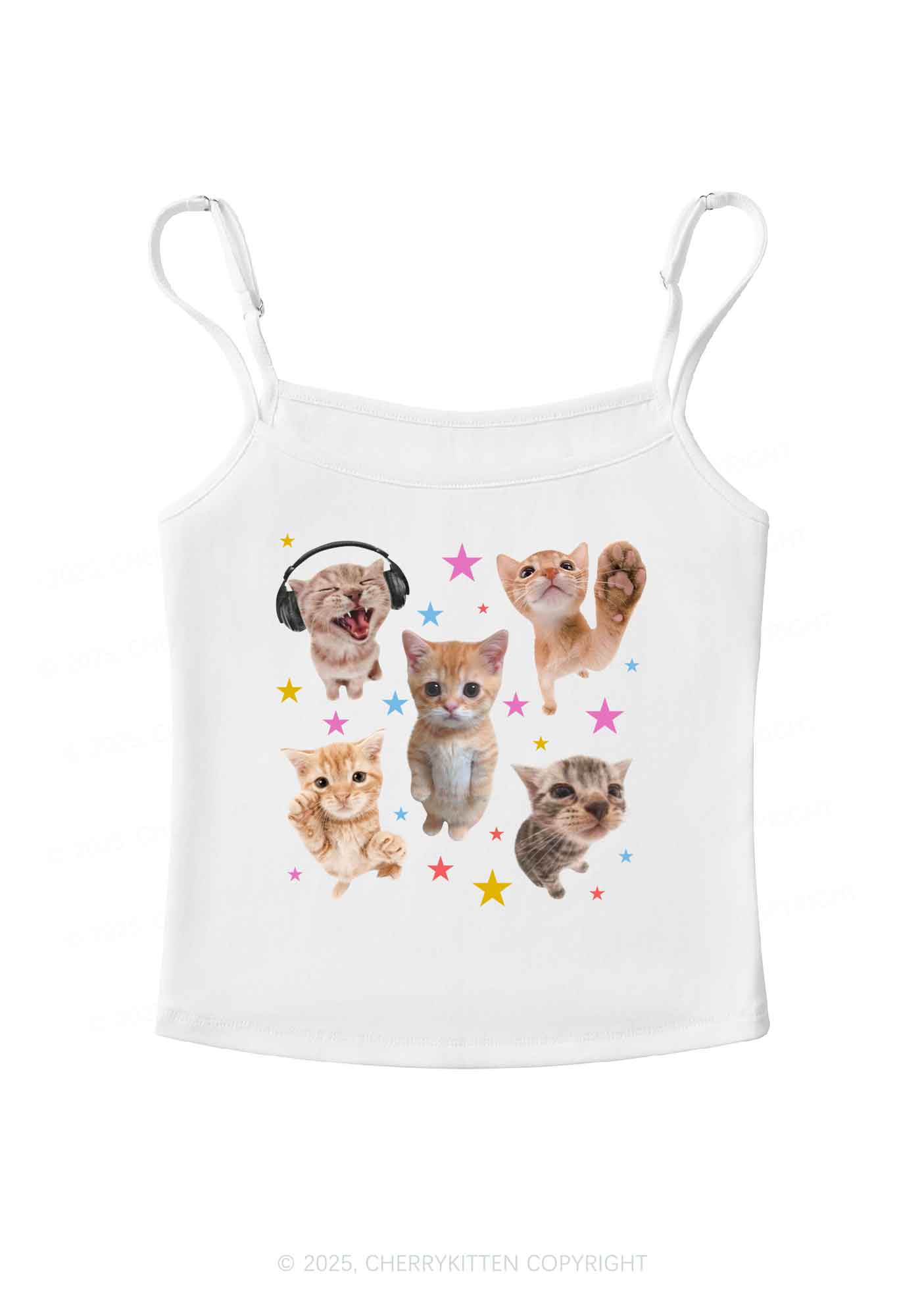 Adorable Cats Y2K Spaghetti Strap Cami Cherrykitten