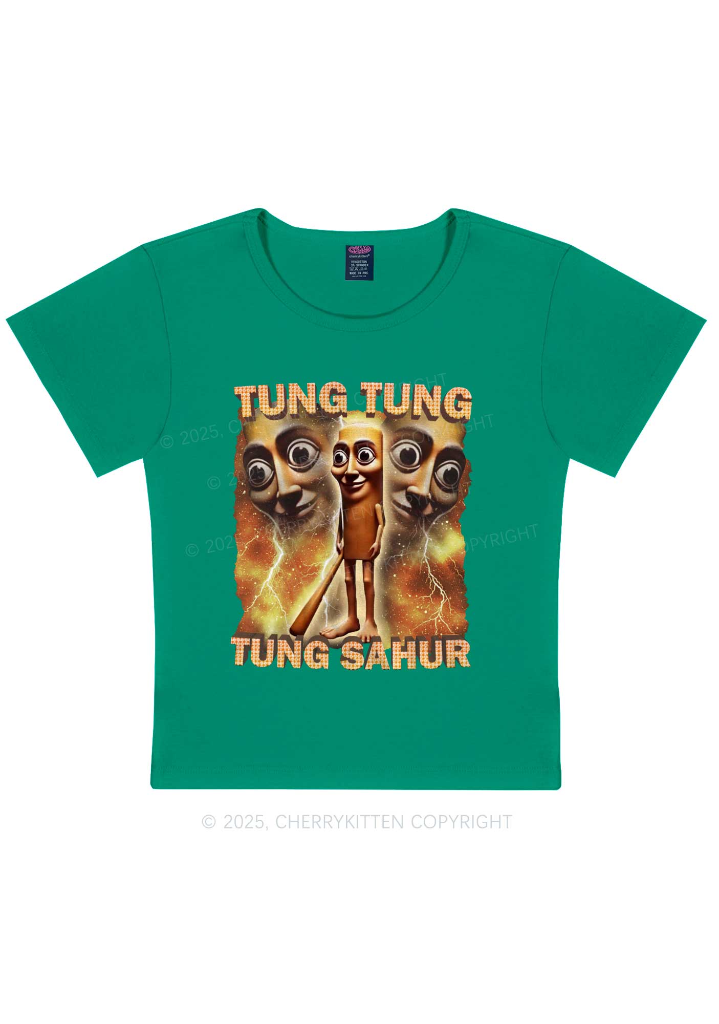 Tung Sahur Italian Brainrot Shirt Y2K Baby Tee Cherrykitten