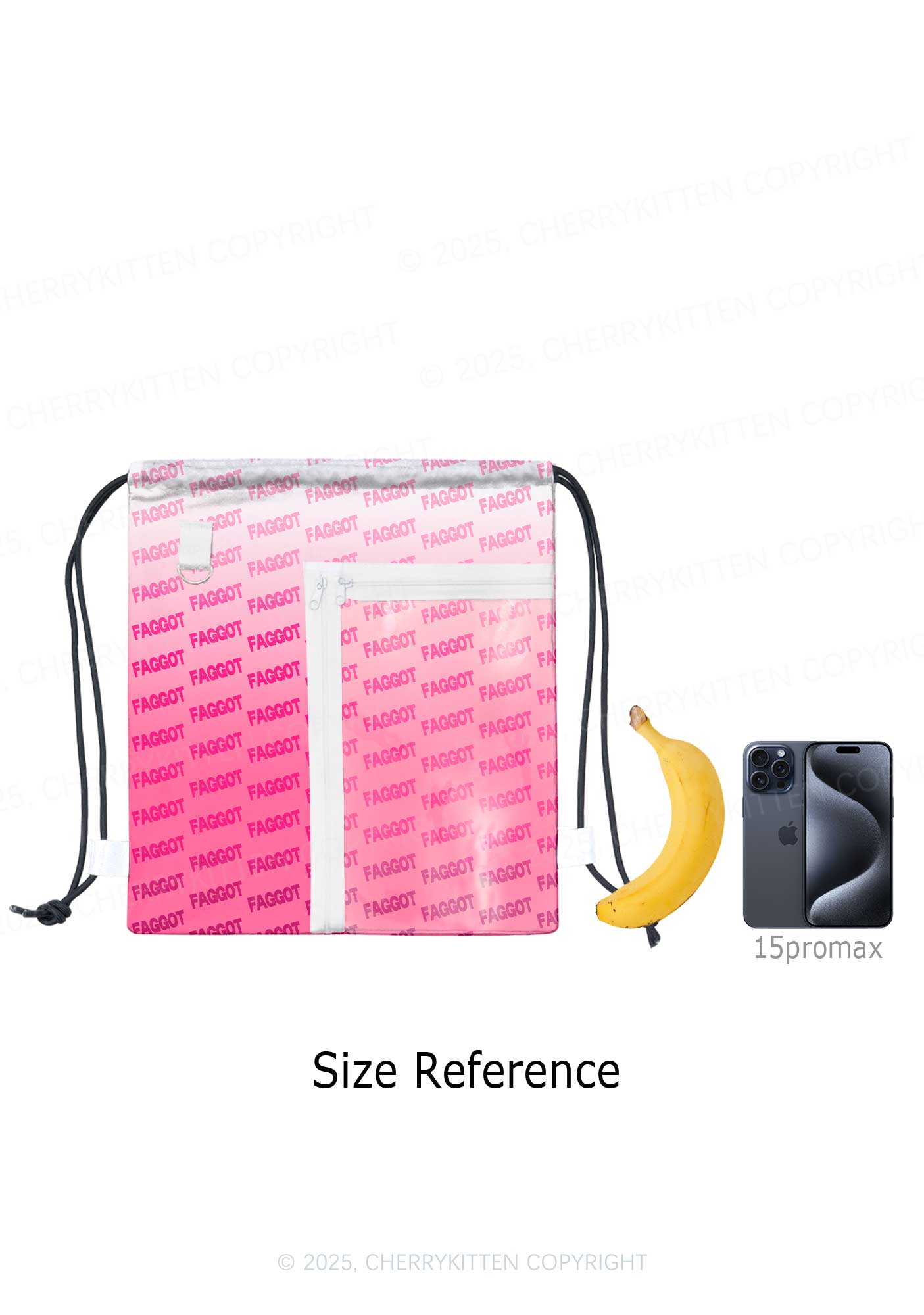 Faded Pink Faggot Pride Y2K Drawstring Itabag Backpack Cherrykitten