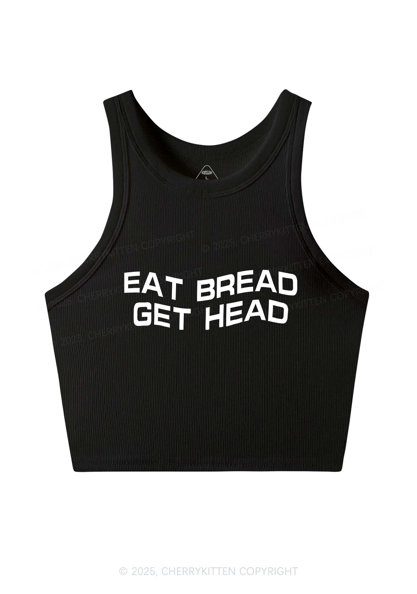 Eat Bread Get Head Y2K Crop Tank Top Cherrykitten