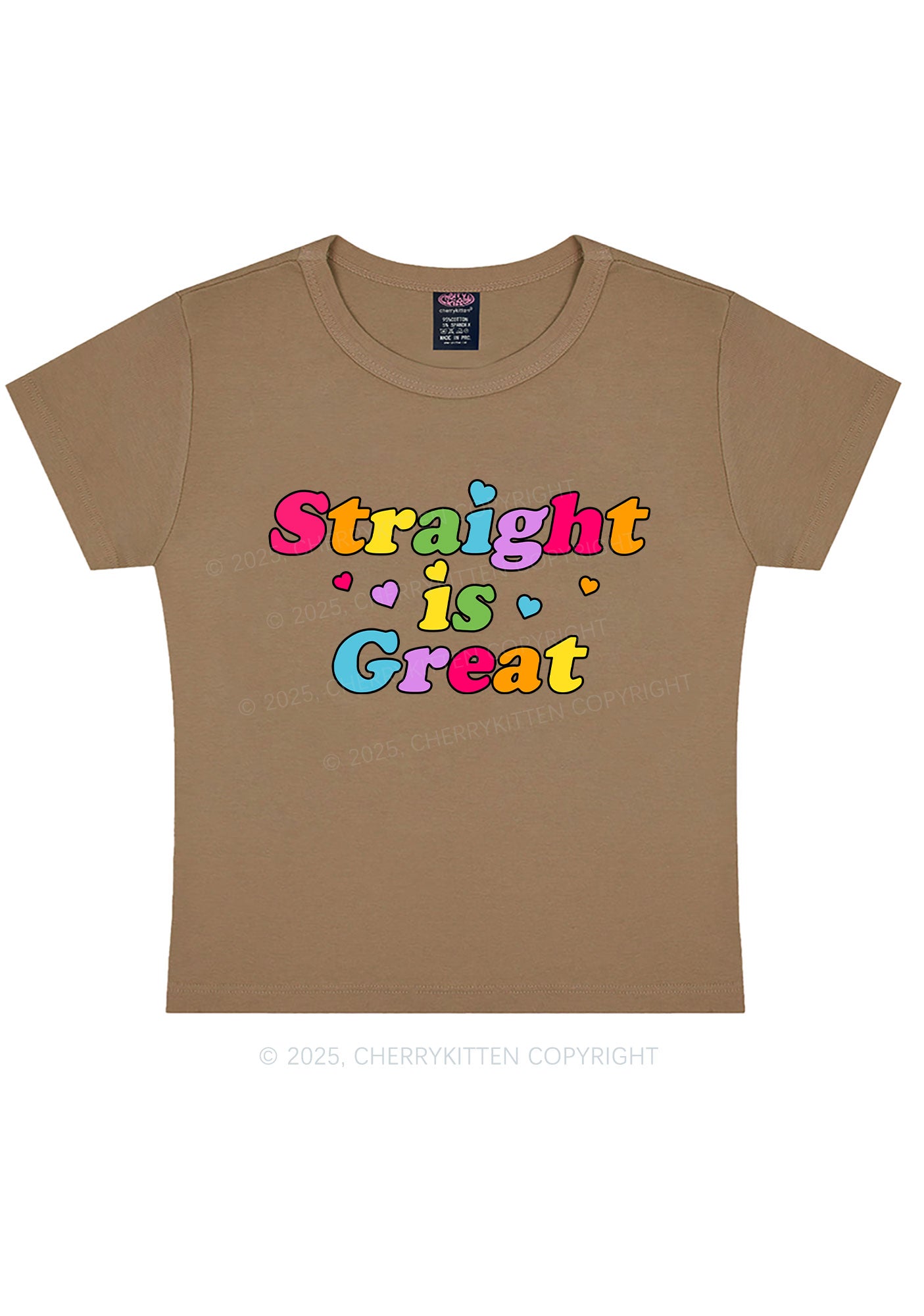 Straight Is Great Pride Y2K Baby Tee Cherrykitten