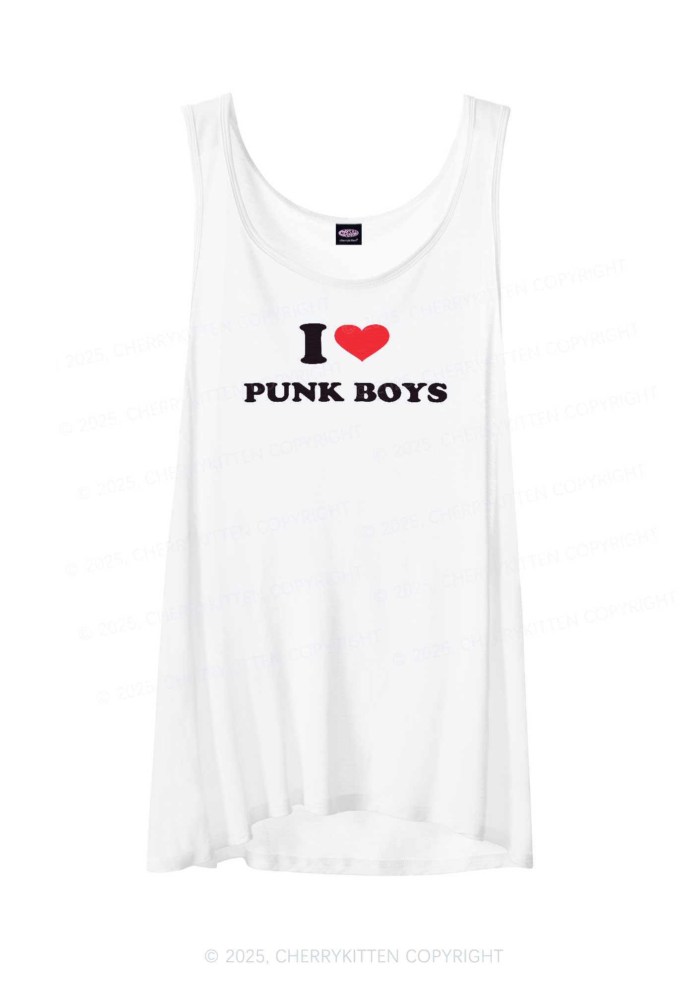 I Love Punk Boys Y2K Sheer Boyfriend Tank Cherrykitten