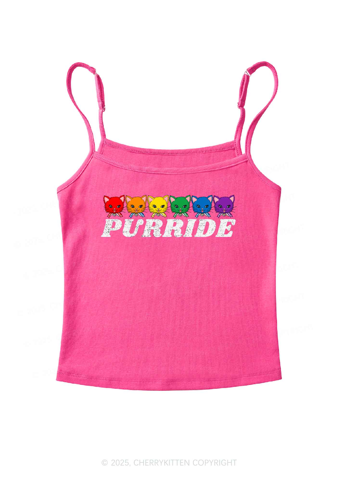 Purride Cat Pride Y2K Spaghetti Strap Cami Cherrykitte