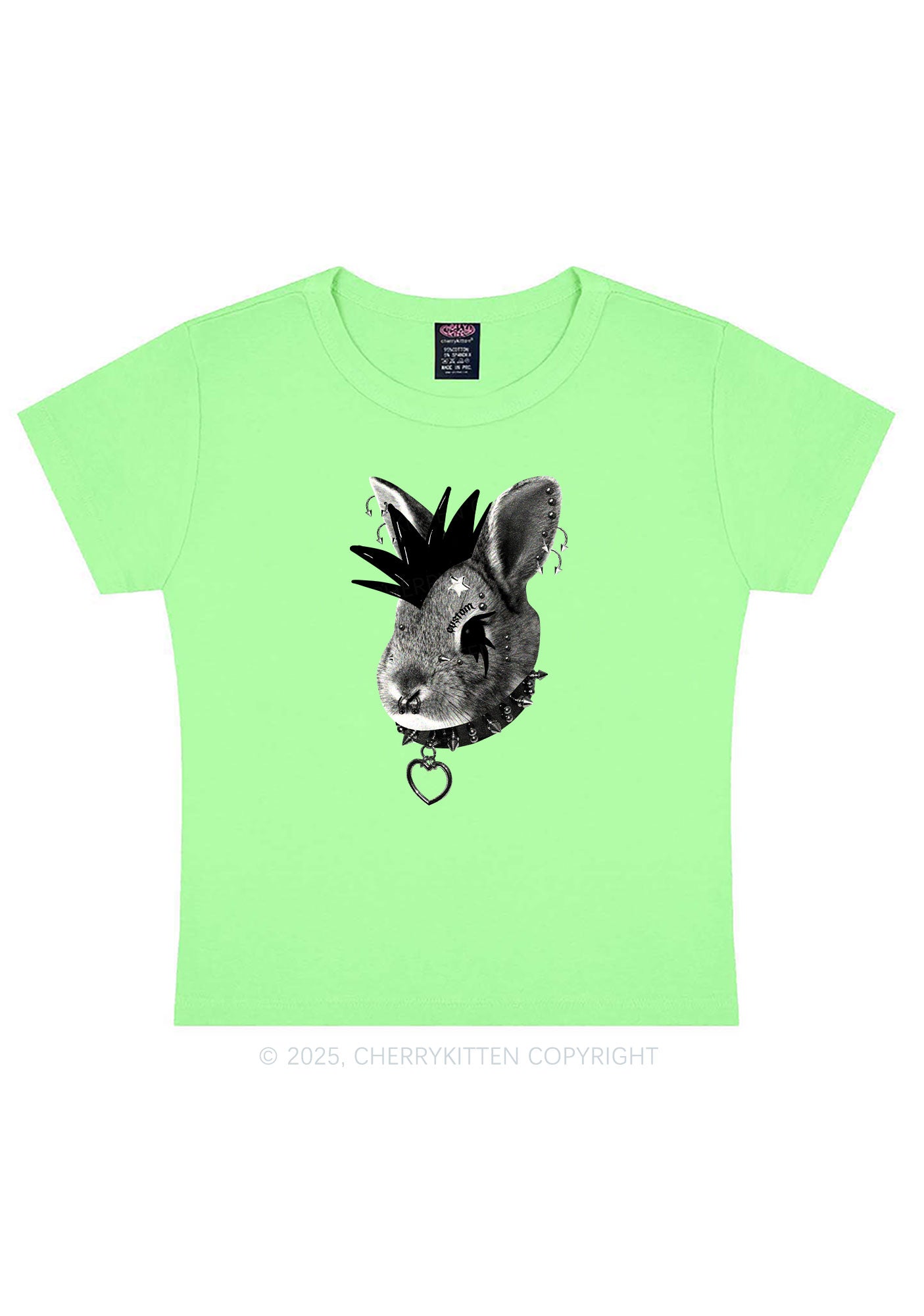 Custom Punk Pet Y2K Baby Tee Cherrykitten