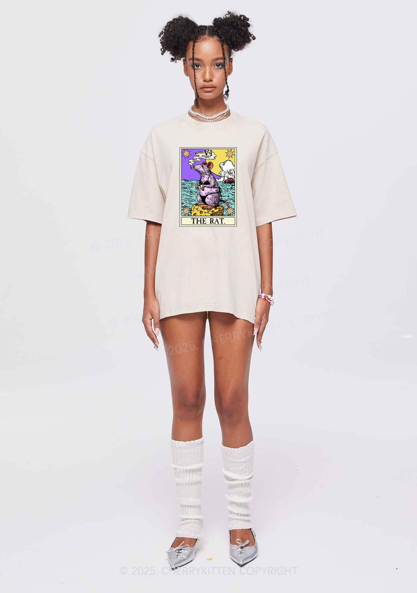 The Rat Smoking Y2K Shirts Washed Tee Cherrykitten