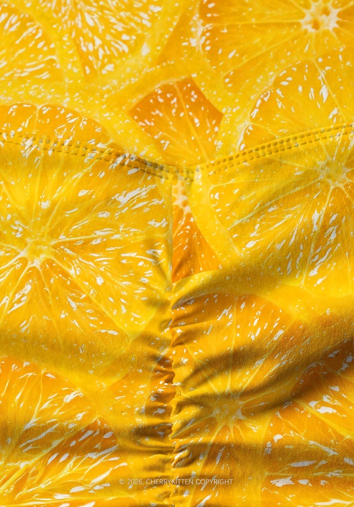 Orange Slice Y2K Print Gym Shorts Cherrykitten