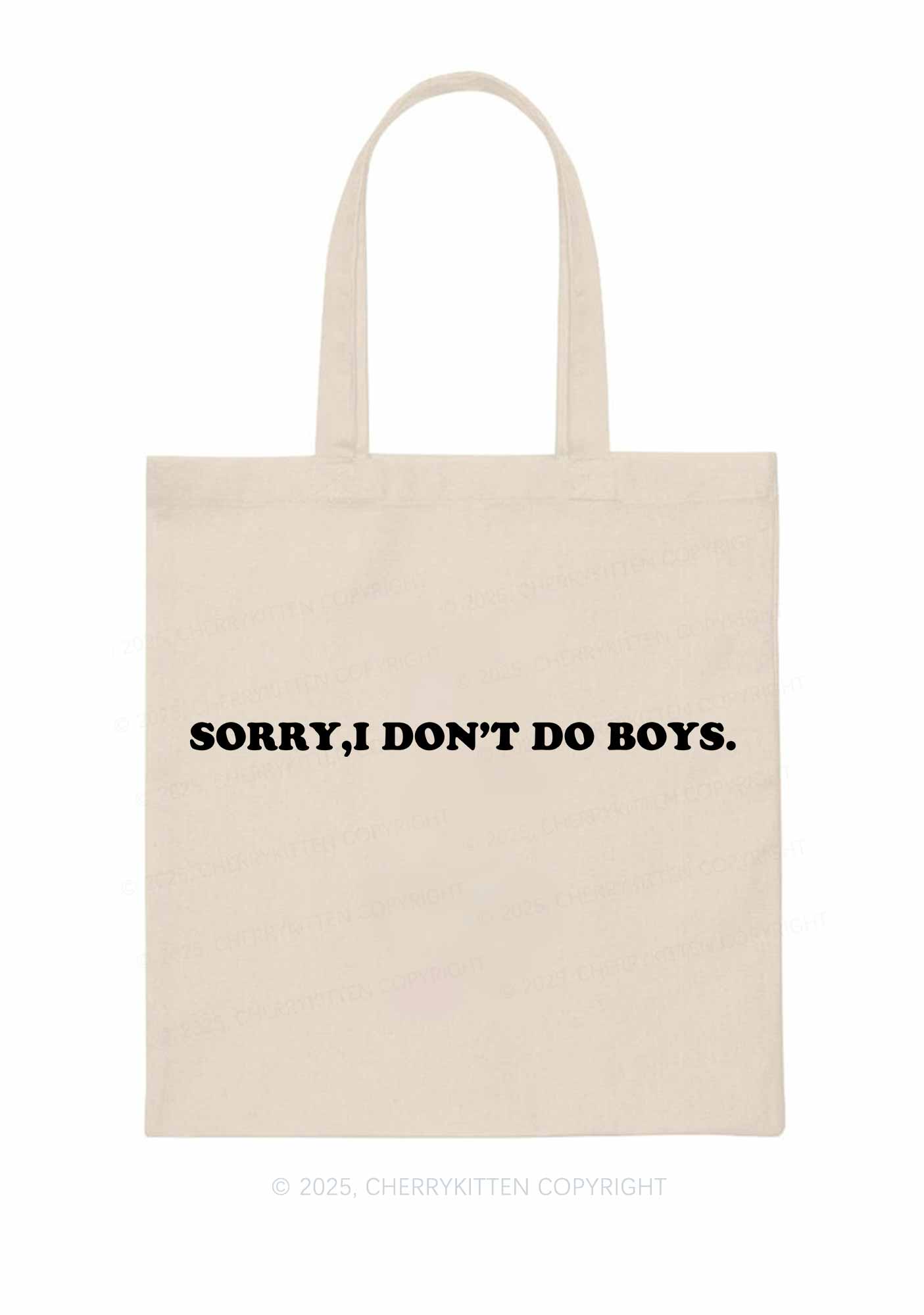 Sorry I Dont Do Boys Pride Y2K Canvas Tote Bag Cherrykitten