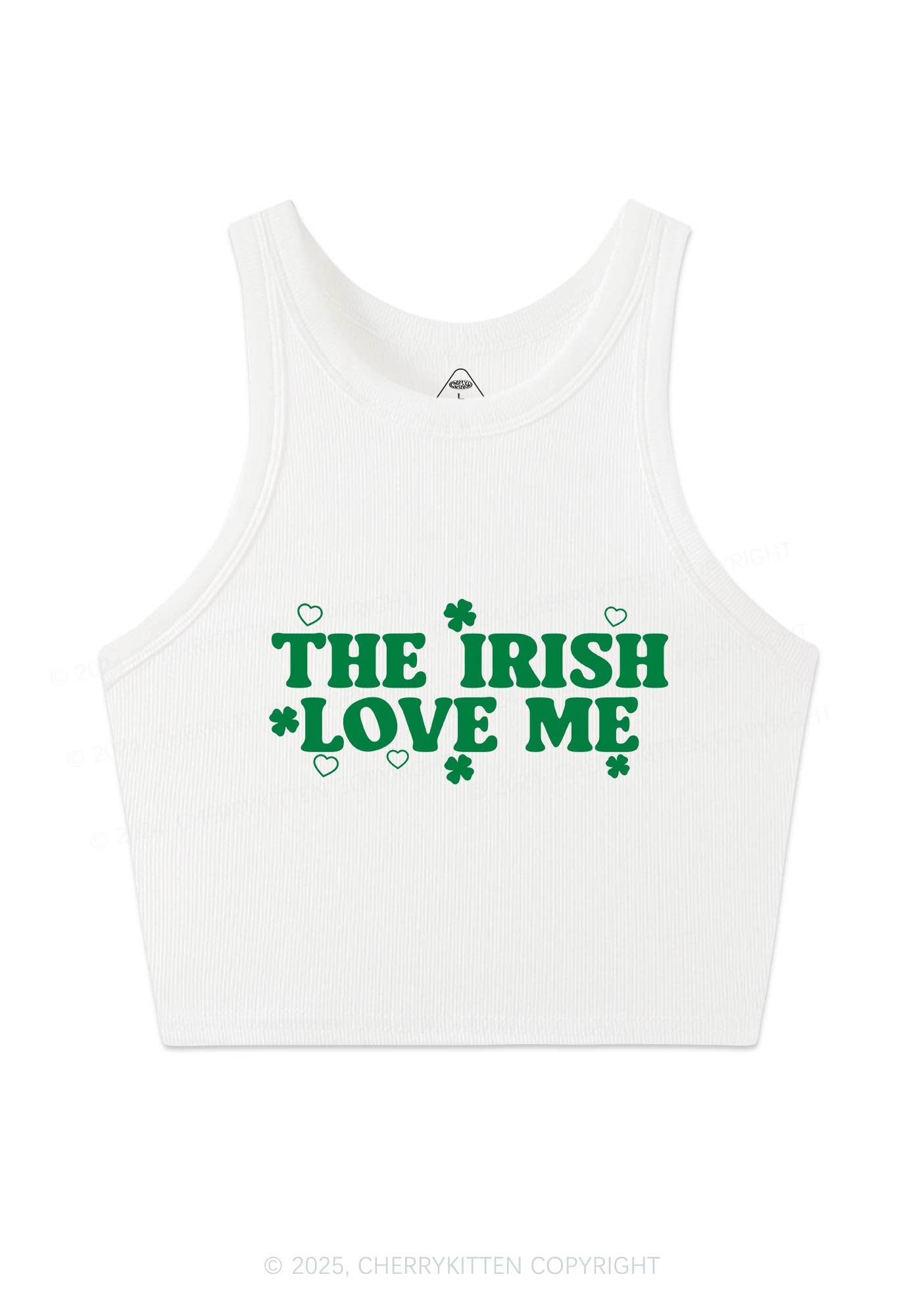 The Irish Love Me St Patricks Y2K Crop Tank Top Cherrykitten