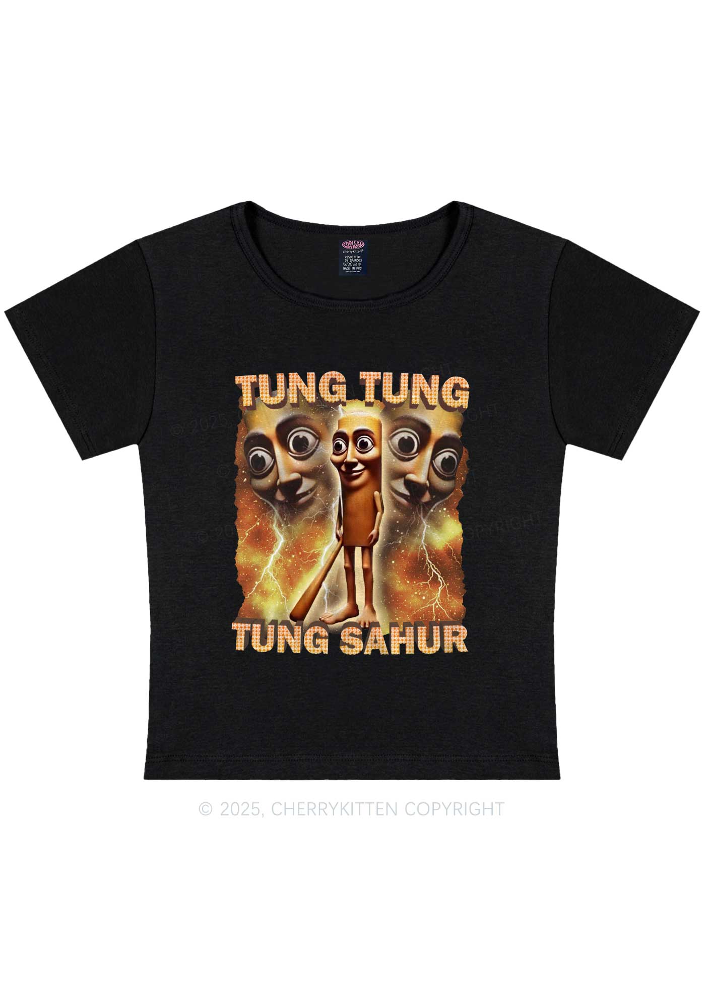 Tung Sahur Italian Brainrot Shirt Y2K Baby Tee Cherrykitten