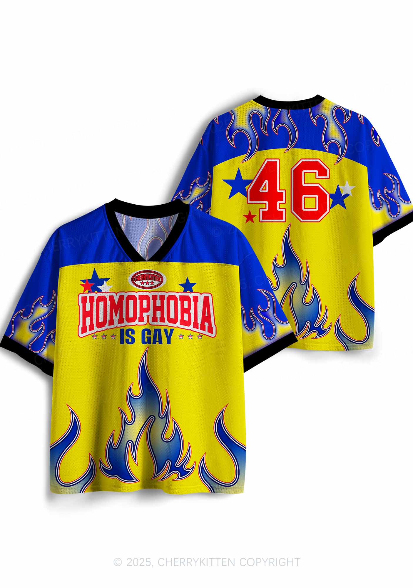 Custom Yellow Homophobia Is Gay Pride Y2K Sport Jersey Shirts Cherrykitten