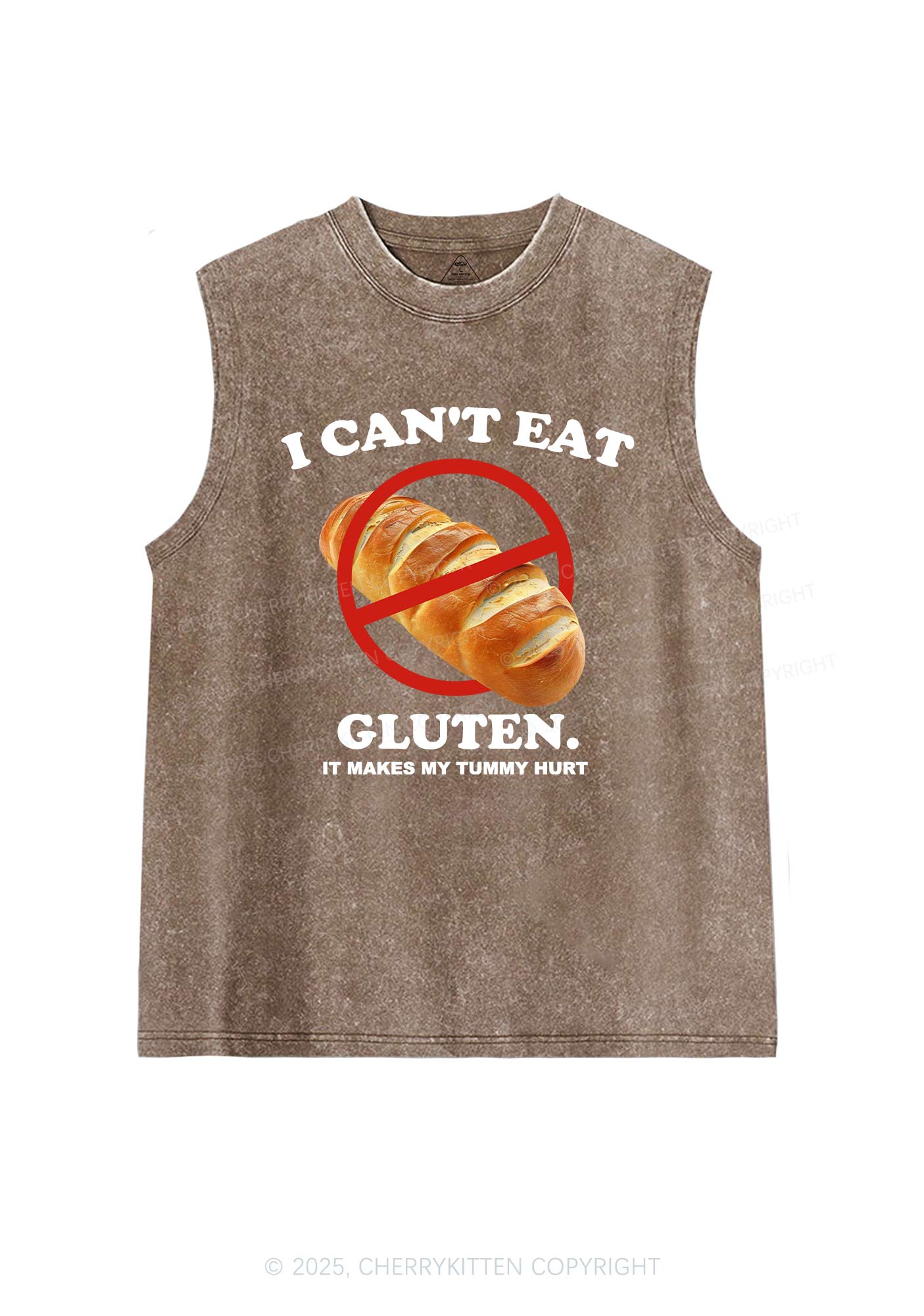 I Cant Eat Gluten Y2K Washed Muscle Tank Cherrykitten