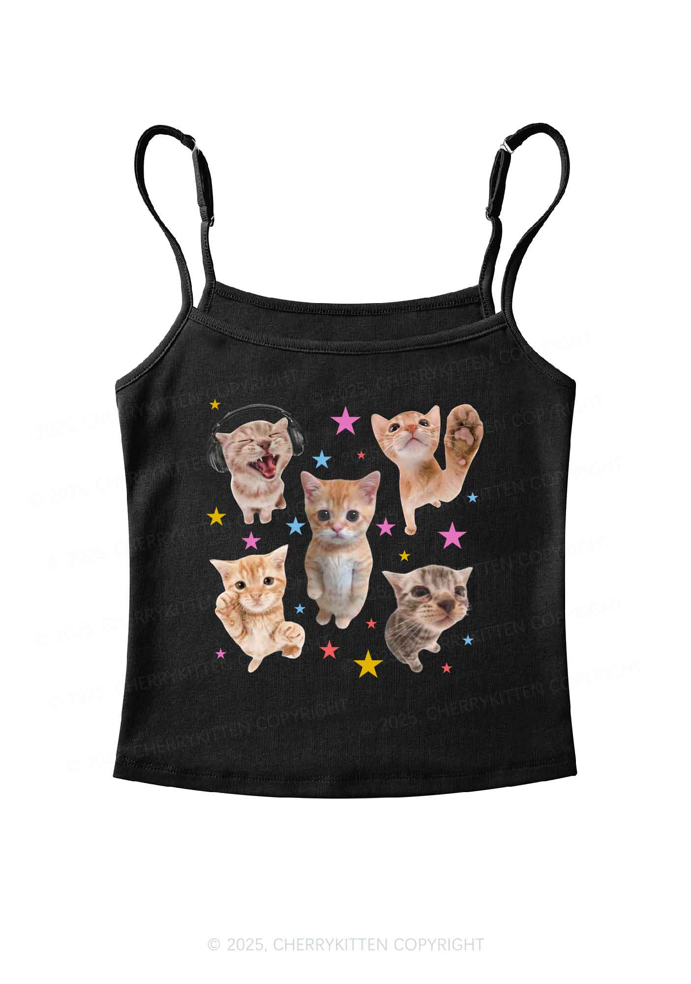 Adorable Cats Y2K Spaghetti Strap Cami Cherrykitten