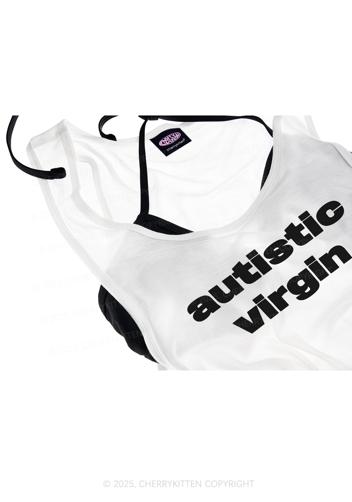 Autistic Virgin Y2K Sheer Boyfriend Tank Cherrykitten