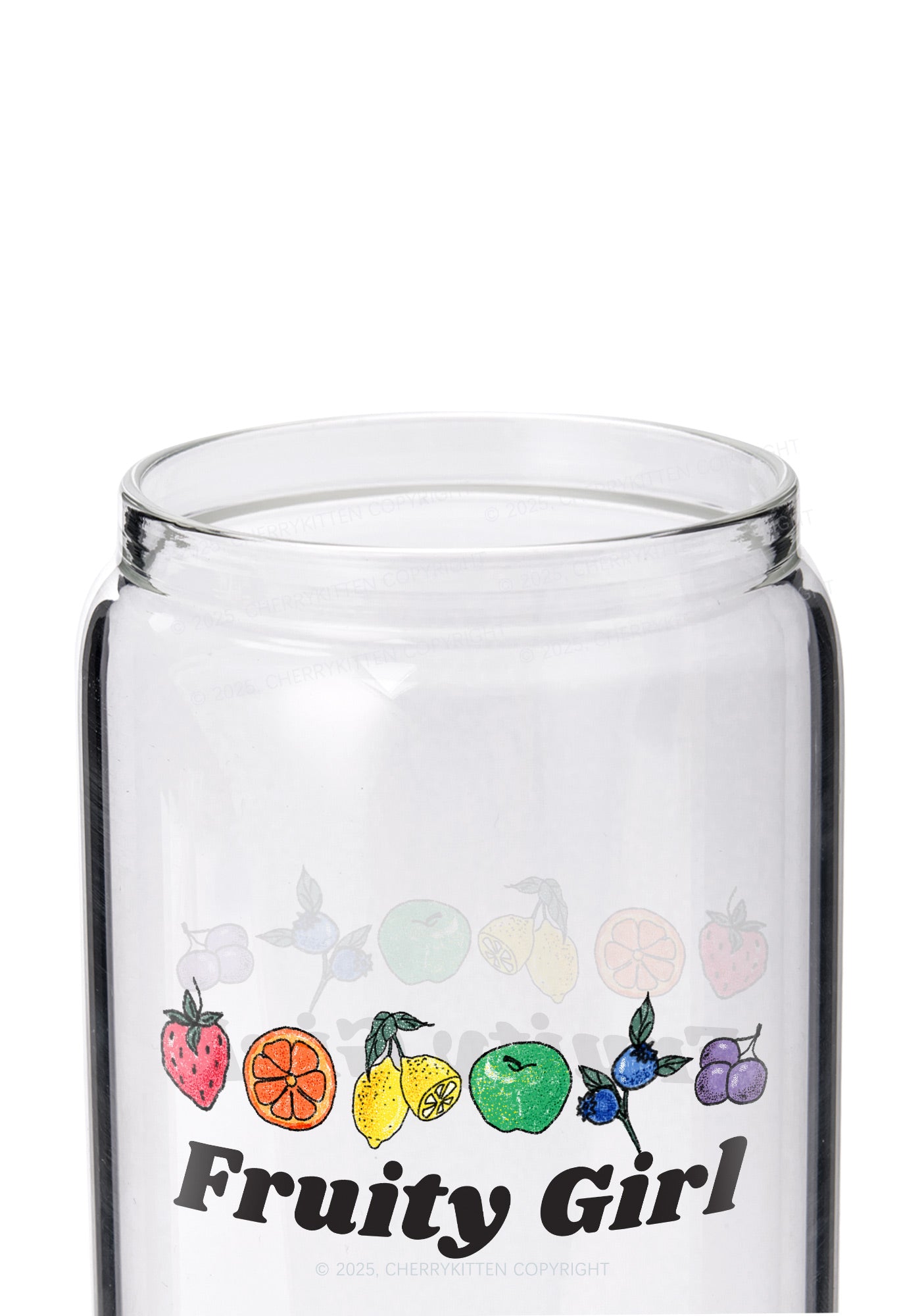 Fruity Girl Y2K Printed Glass Cup Cherrykitten