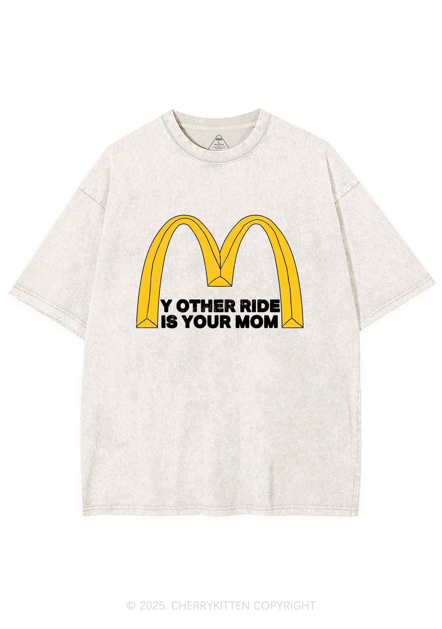 Ride Your Mom Y2K Shirts Washed Tee Cherrykitten