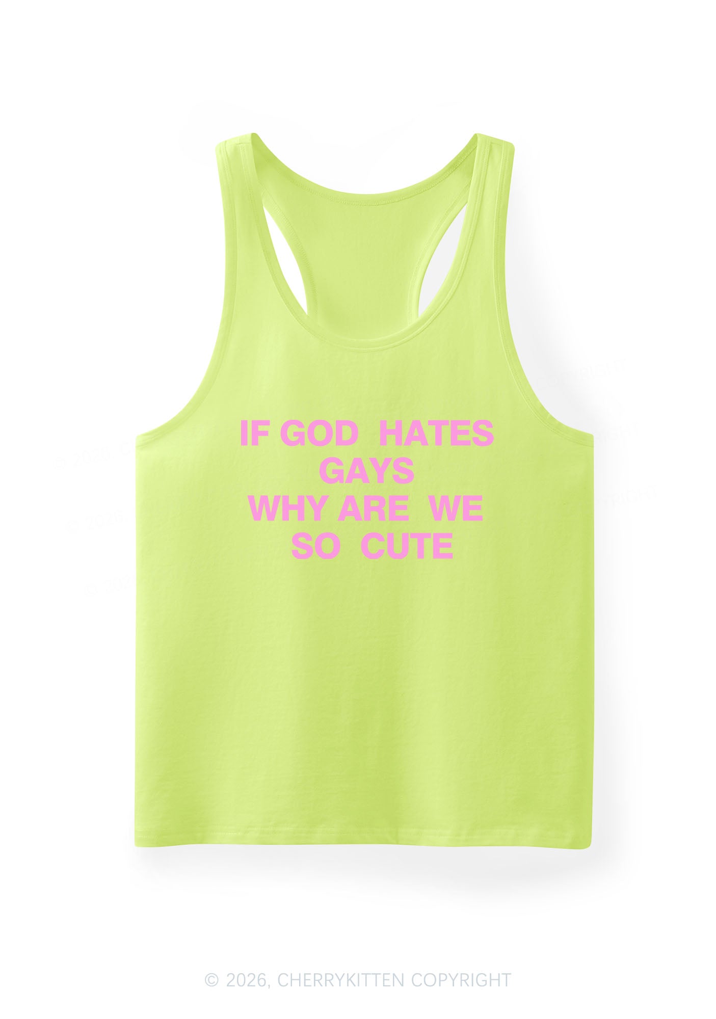 If God Hates Gays Pride Y2K Men Racerback Tank Top Cherrykitten