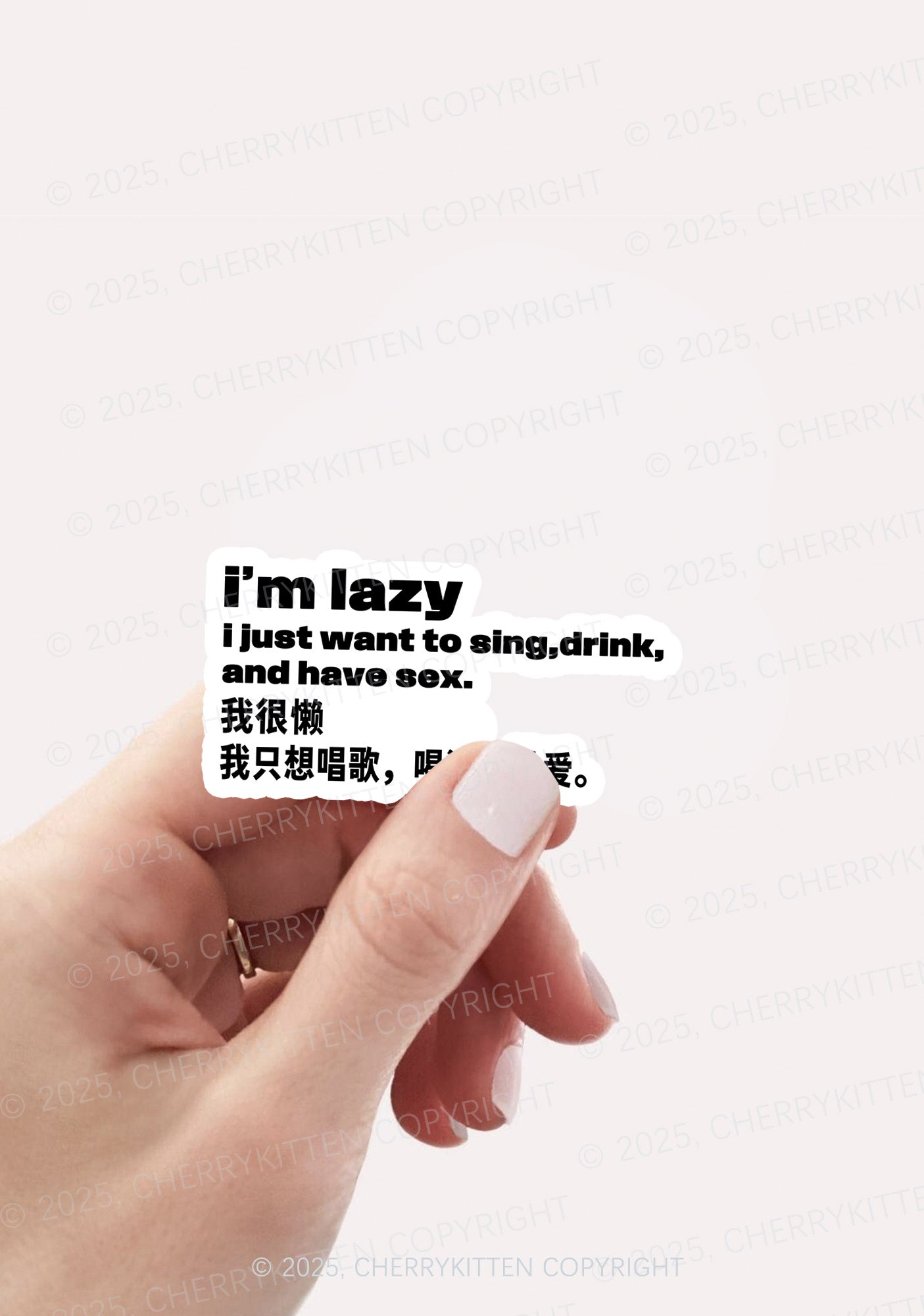 Im Lazy 1Pc Y2K Sticker Cherrykitten