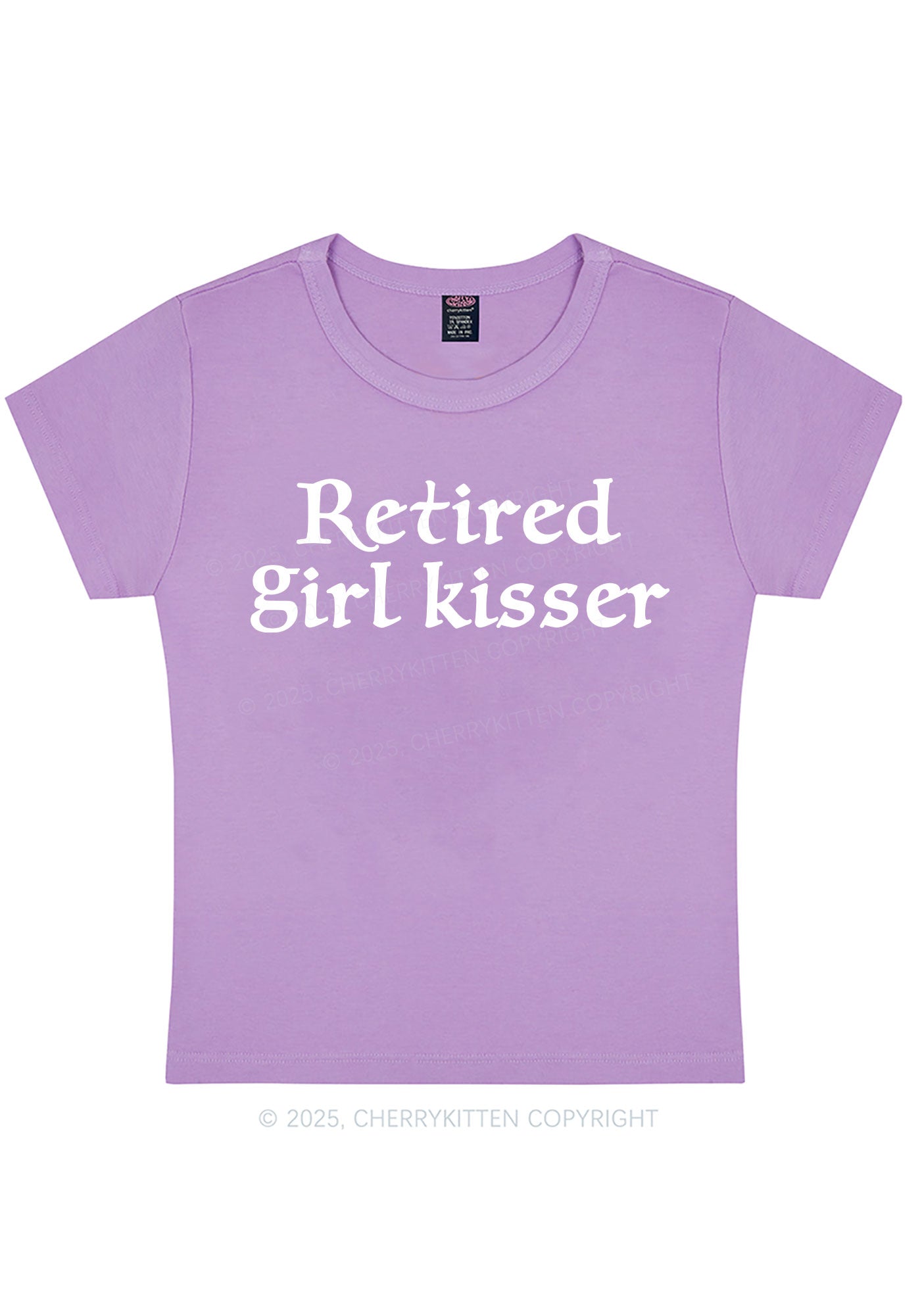 Retired Girl Kisser Pride Y2K Baby Tee Cherrykitten