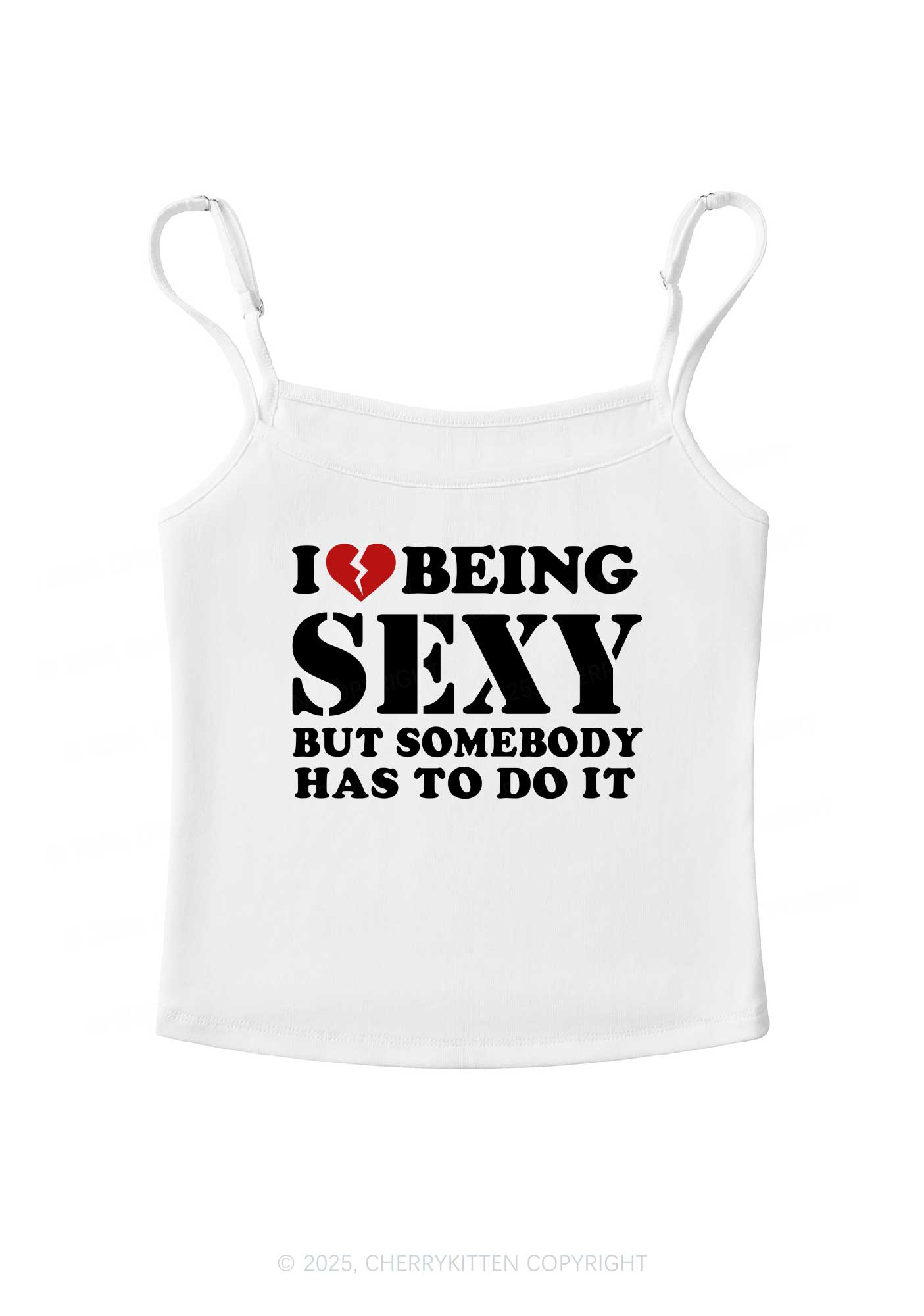 Being Sexy Tough Y2K Spaghetti Strap Cami Cherrykitten