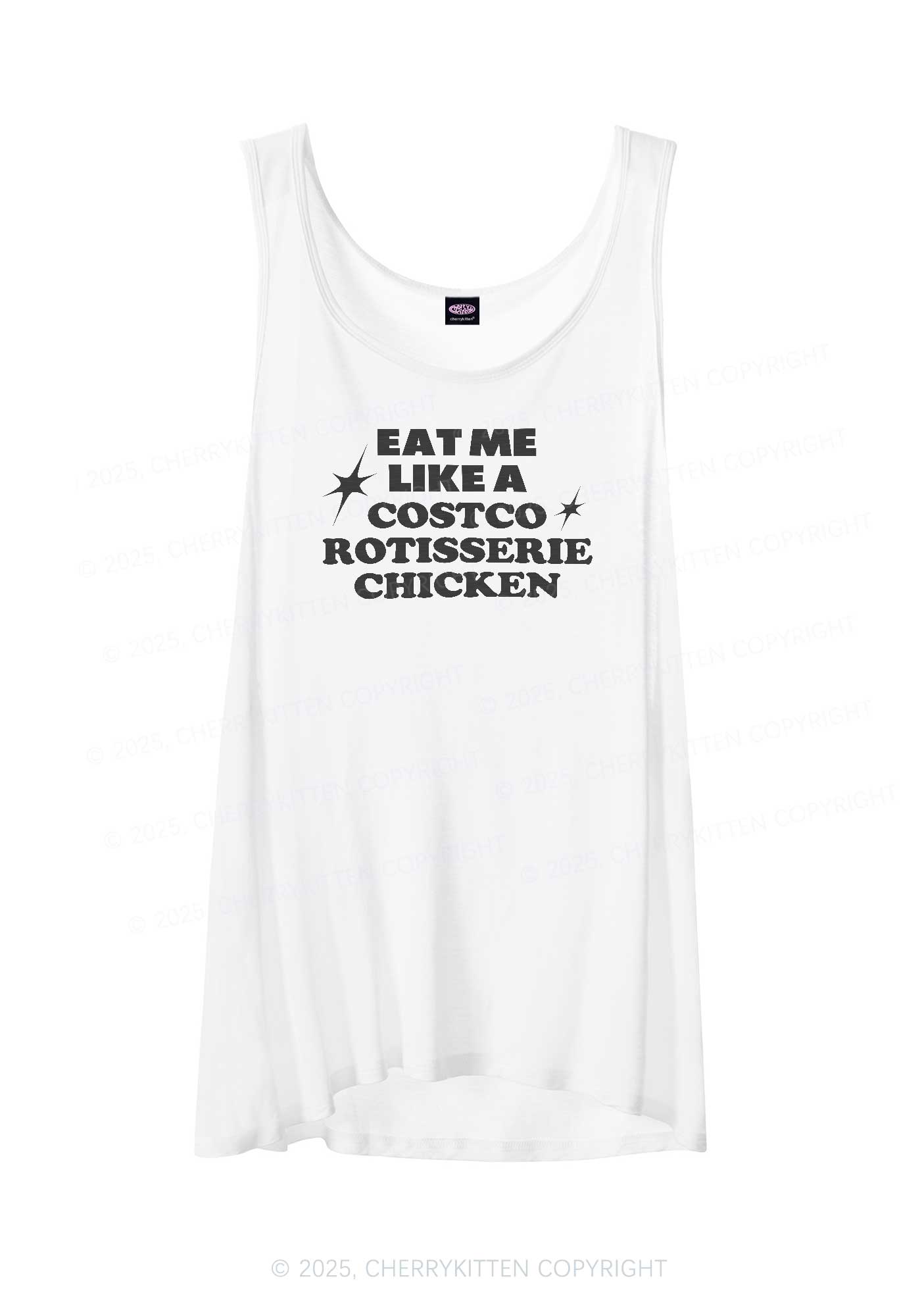 Eat Me Like Chicken Y2K Sheer Boyfriend Tank Cherrykitten