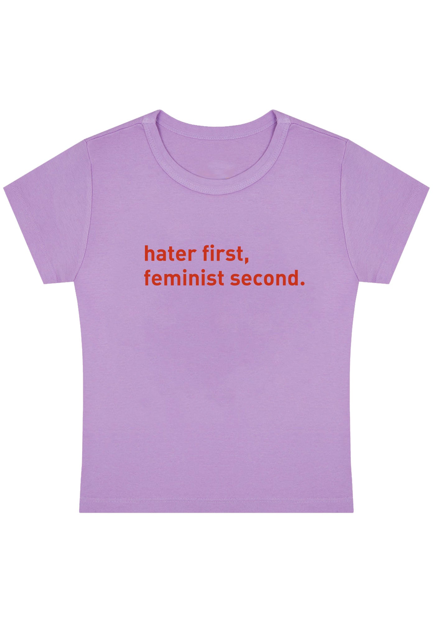 Hater First Feminist Second Y2K Baby Tee