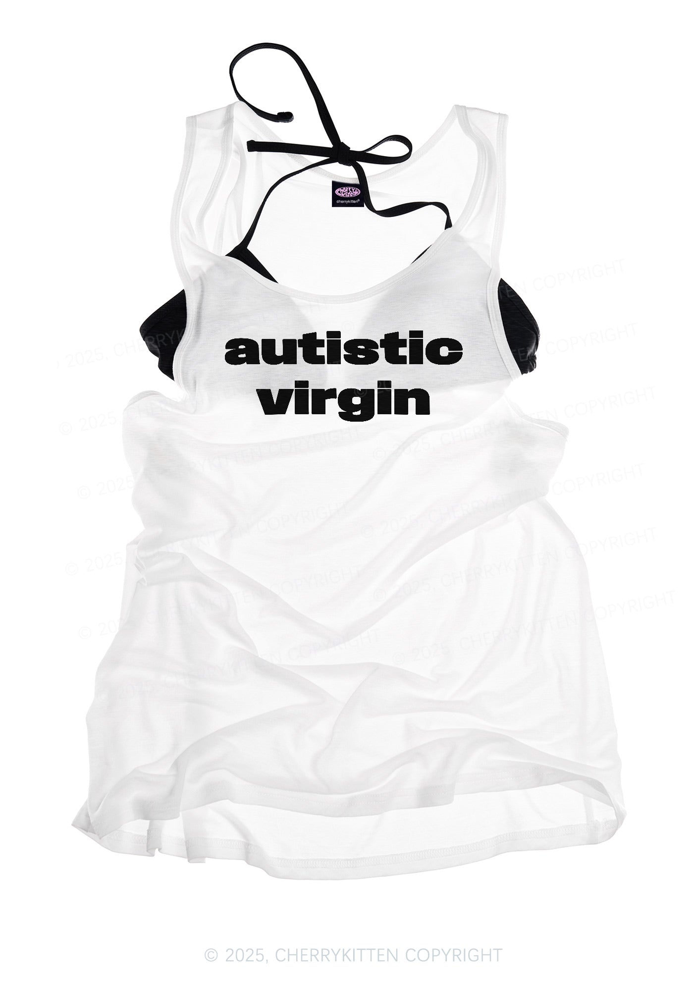 Autistic Virgin Y2K Sheer Boyfriend Tank Cherrykitten