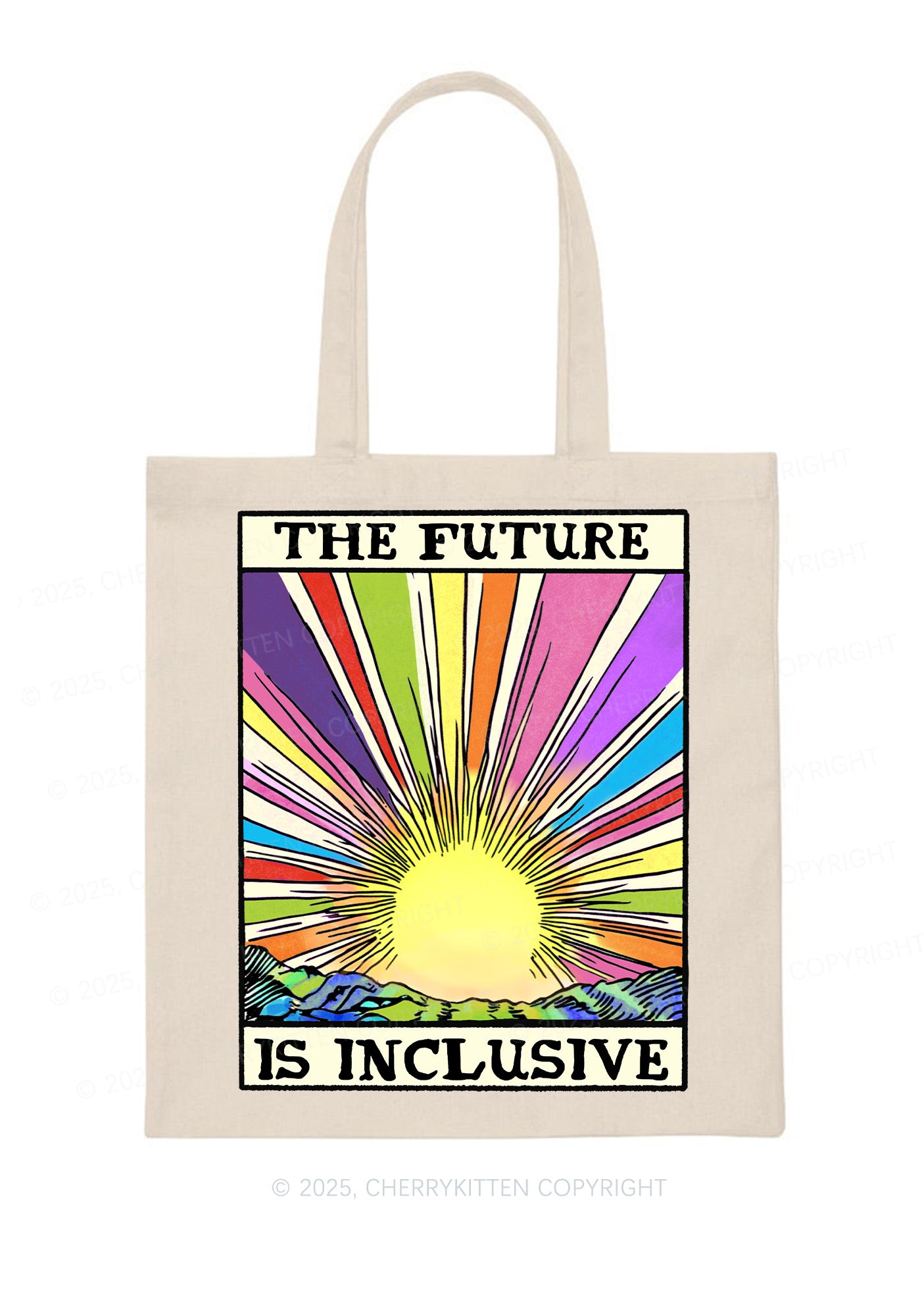The Future Is Inclusive Pride Y2K Canvas Tote Bag Cherrykitten