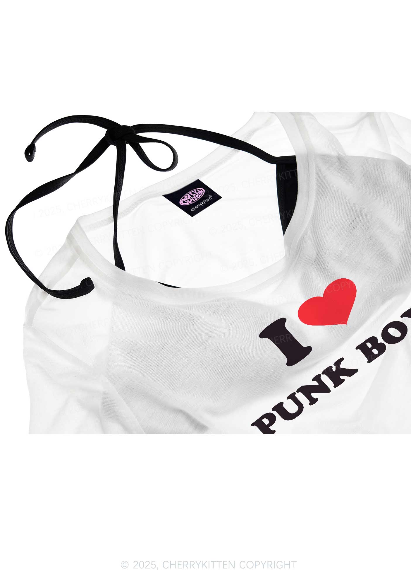 I Love Punk Boys Y2K Sheer Boyfriend Tee Cherrykitten