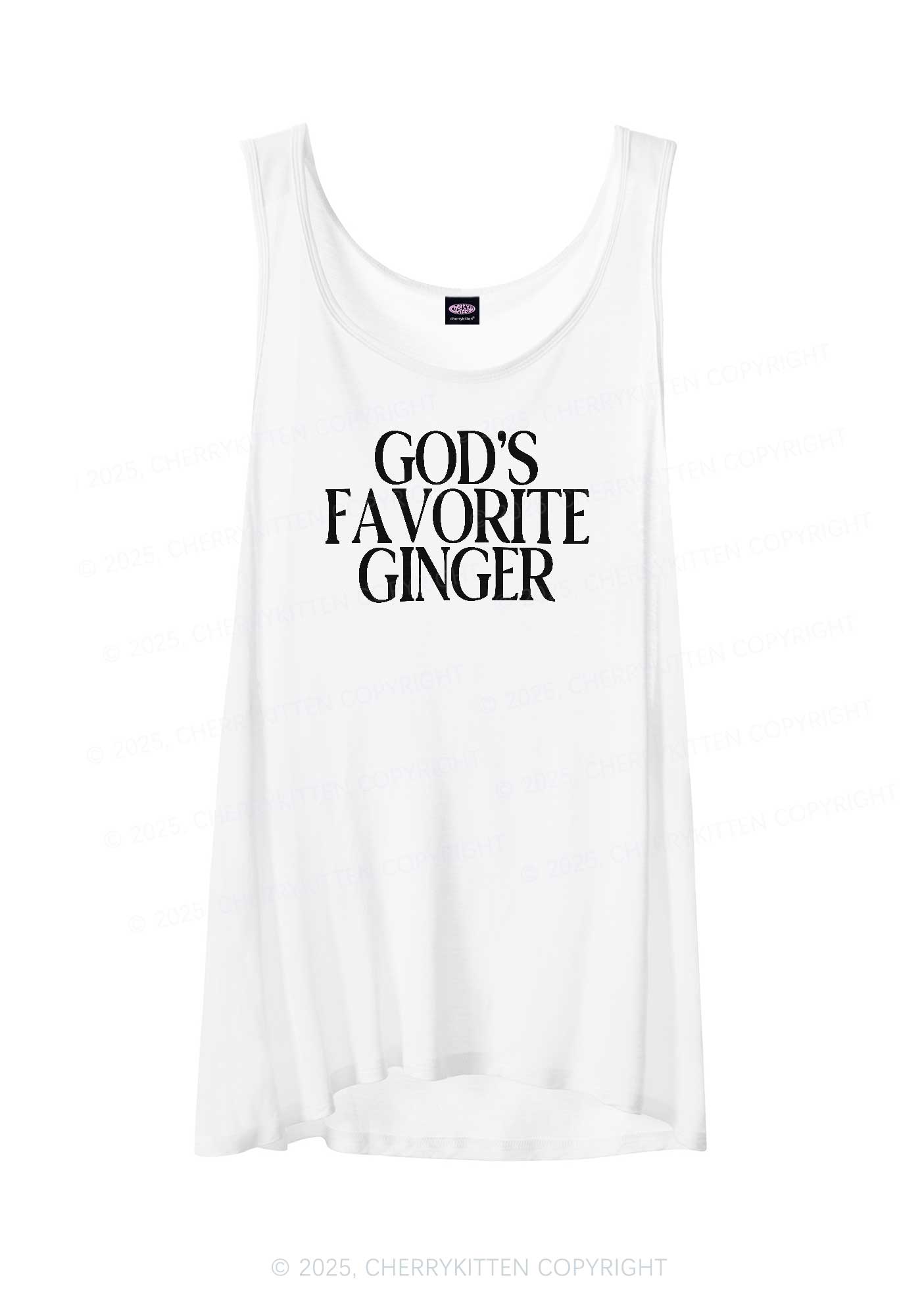 Gods Favorite Ginger Y2K Sheer Boyfriend Tank Cherrykitten