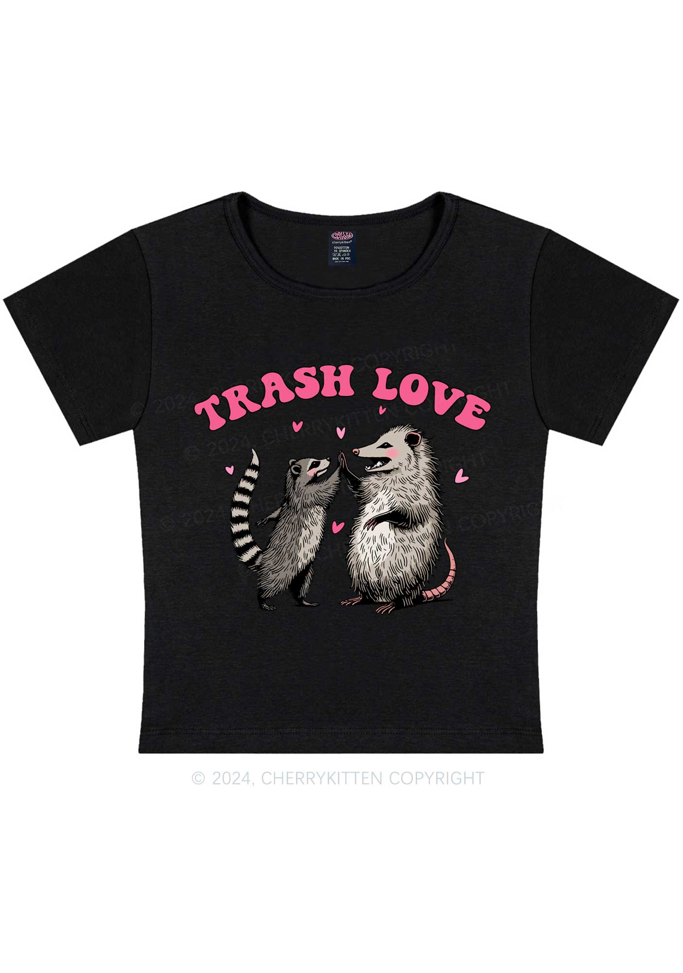 Trash Love Y2K Valentine's Day Baby Tee Cherrykitten