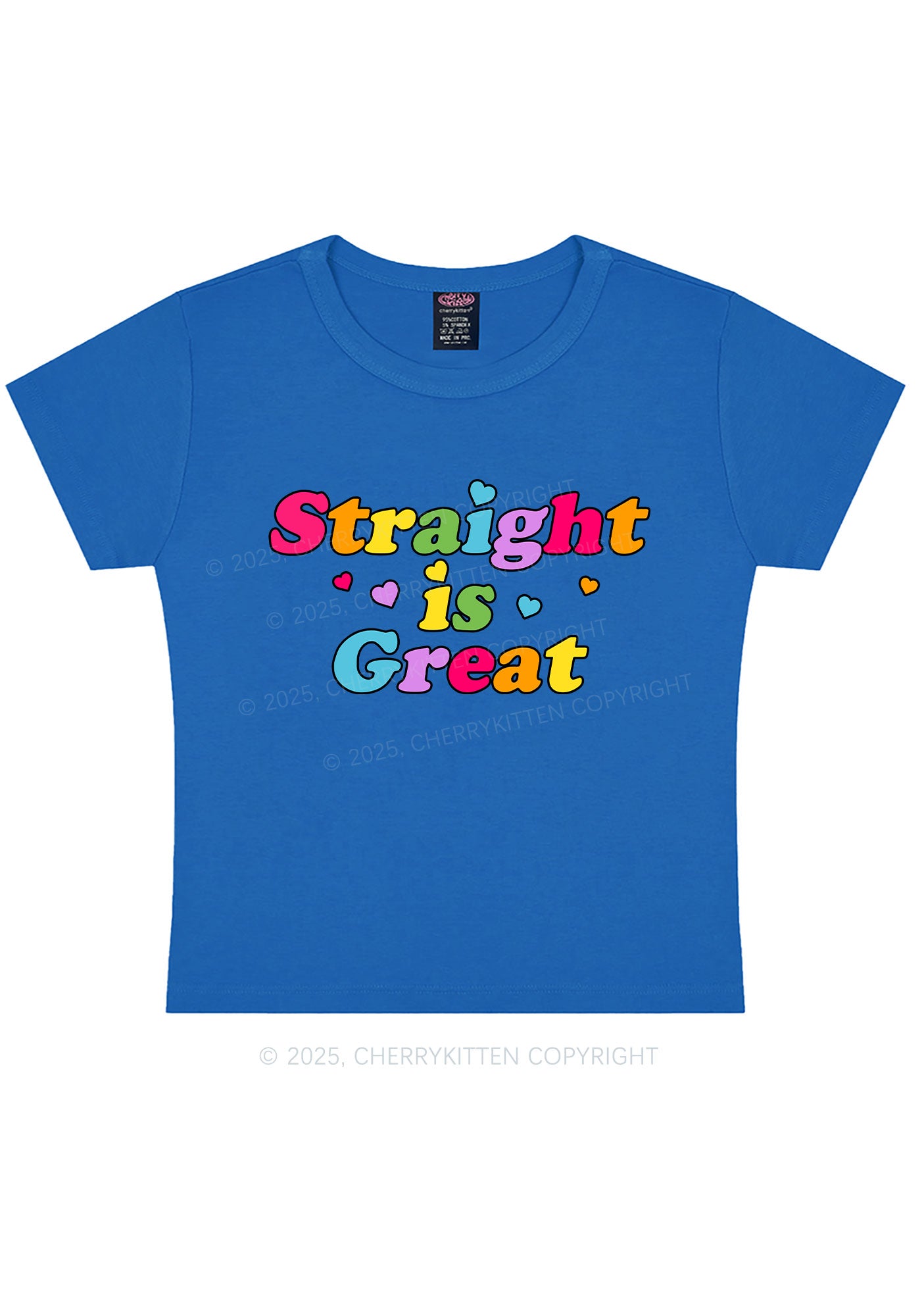 Straight Is Great Pride Y2K Baby Tee Cherrykitten